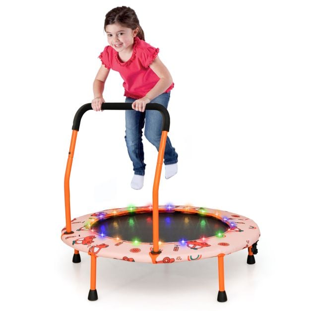 LED-valgustuse ja turvakäepidemega minibatuut lastele (ø92 cm) oranž