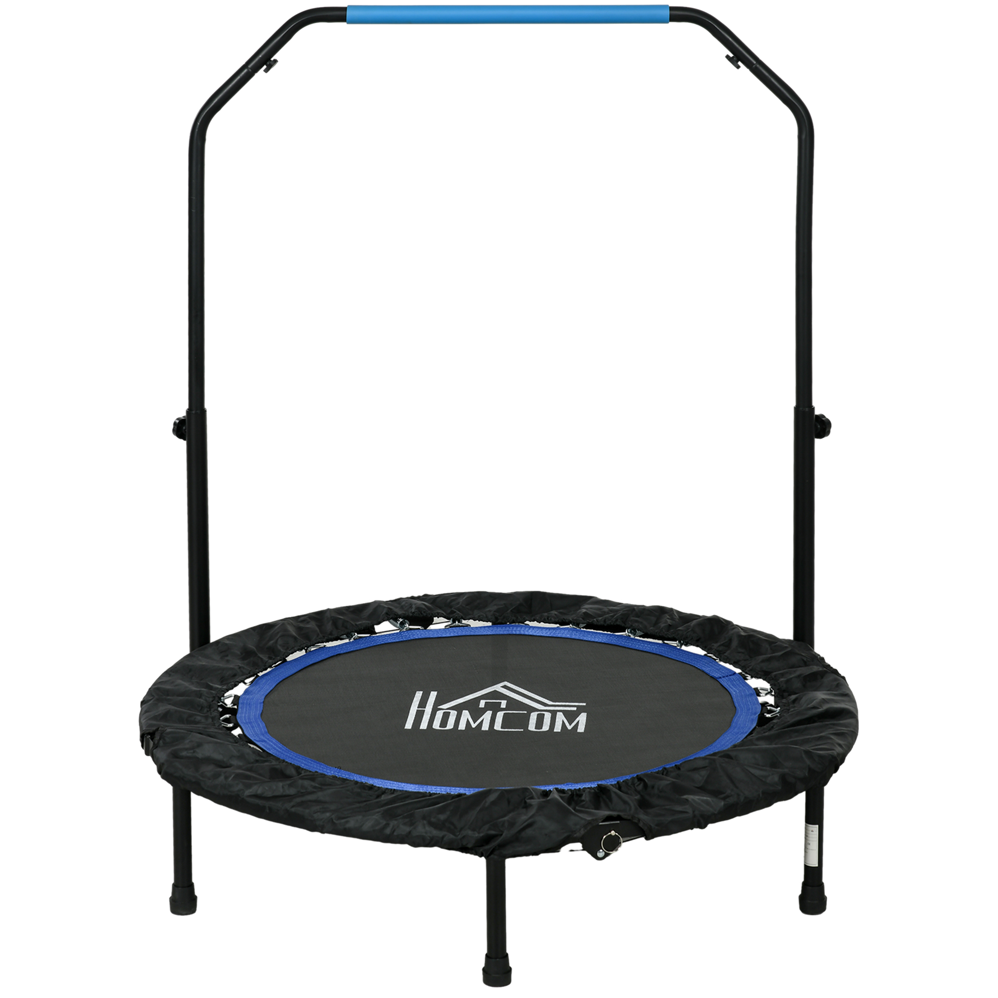 Fitness-batuut, kokkupandav, reguleeritava käepidemega, Ø102x123K cm, kuni 150 kg, must/sinine