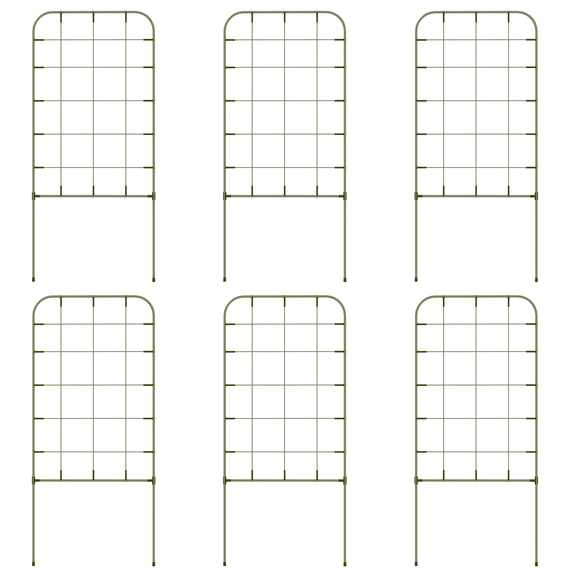 Ronitaimede metallvõre komplekt, 6 plaati, terasest, 40 x 90 cm, roheline