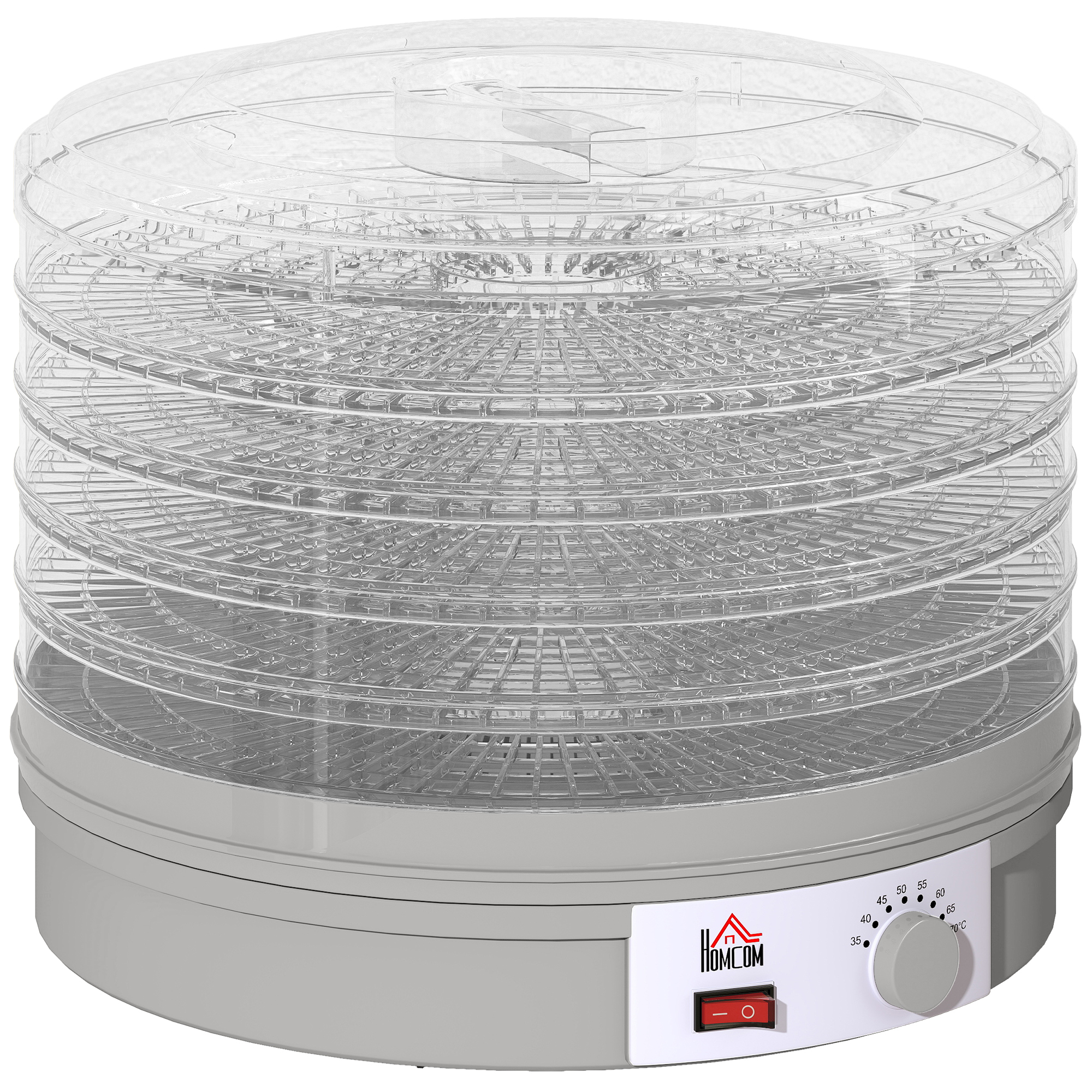 5-astmeline toidukuivati, 245W kuivati reguleeritava temperatuuriga, hall