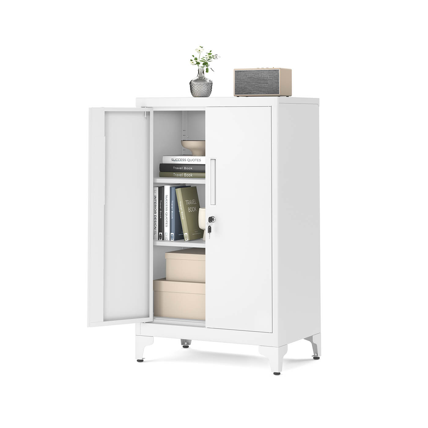 Lukustatav dokumendikapp 2 uksega, mattvalge