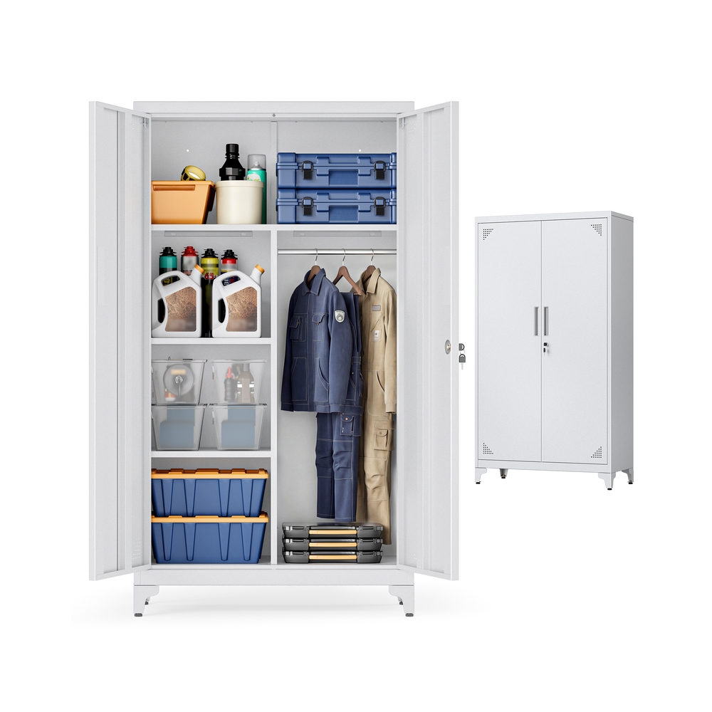 Mitmeotstarbeline kapp 2 uksega, 5 sektsiooniga, 80 x 40 x 165 cm, matt hall