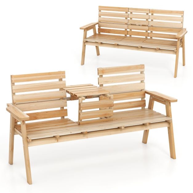 Välipink kuusepuidust kokkupandava kesklauaga aiamööbel 23 inimesele seljatoe ja käetugedega naturaalne