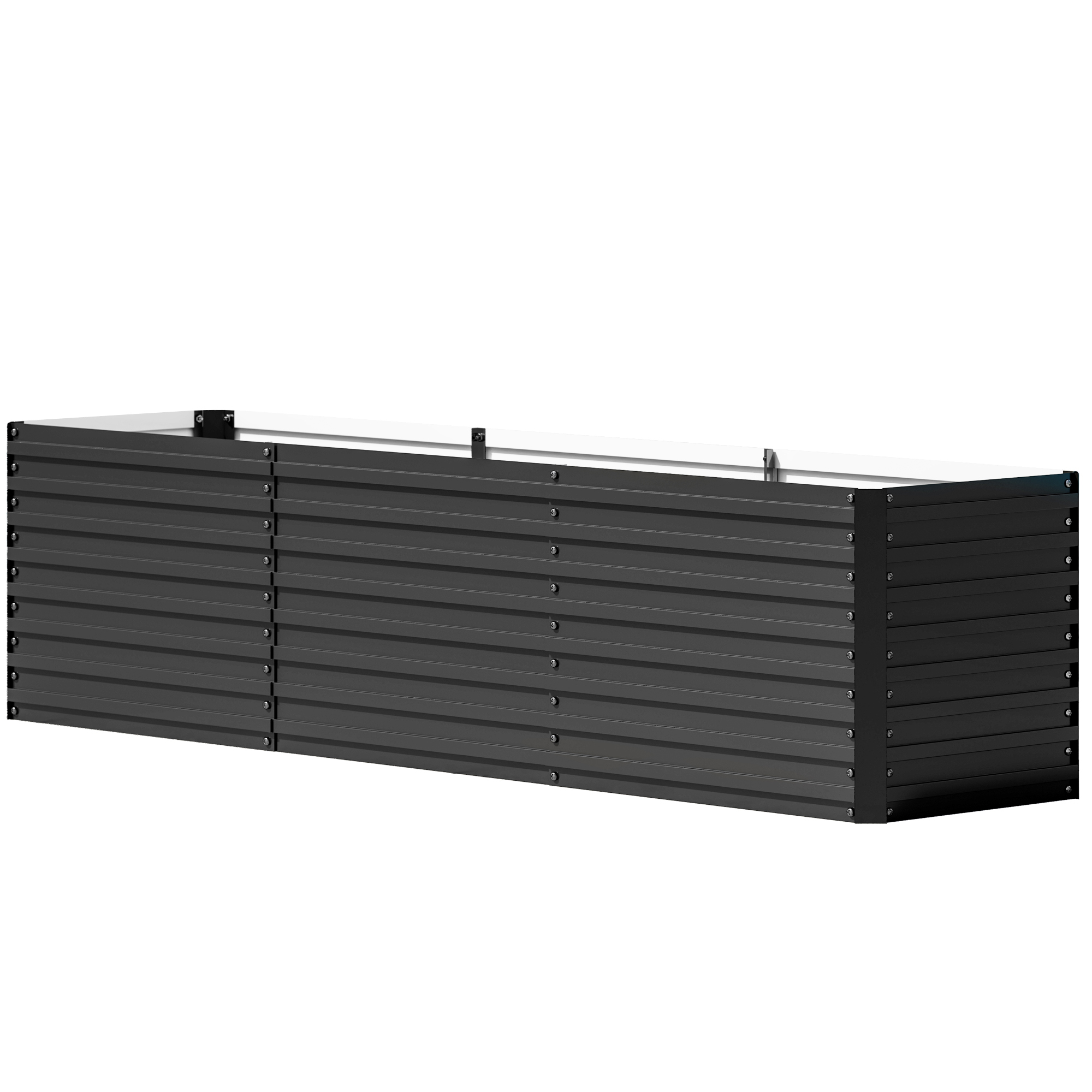 Kõrgendatud aiapeenar, avatud alusega, pulbervärvitud teras, 240 x 60 x 60 cm, tumehall