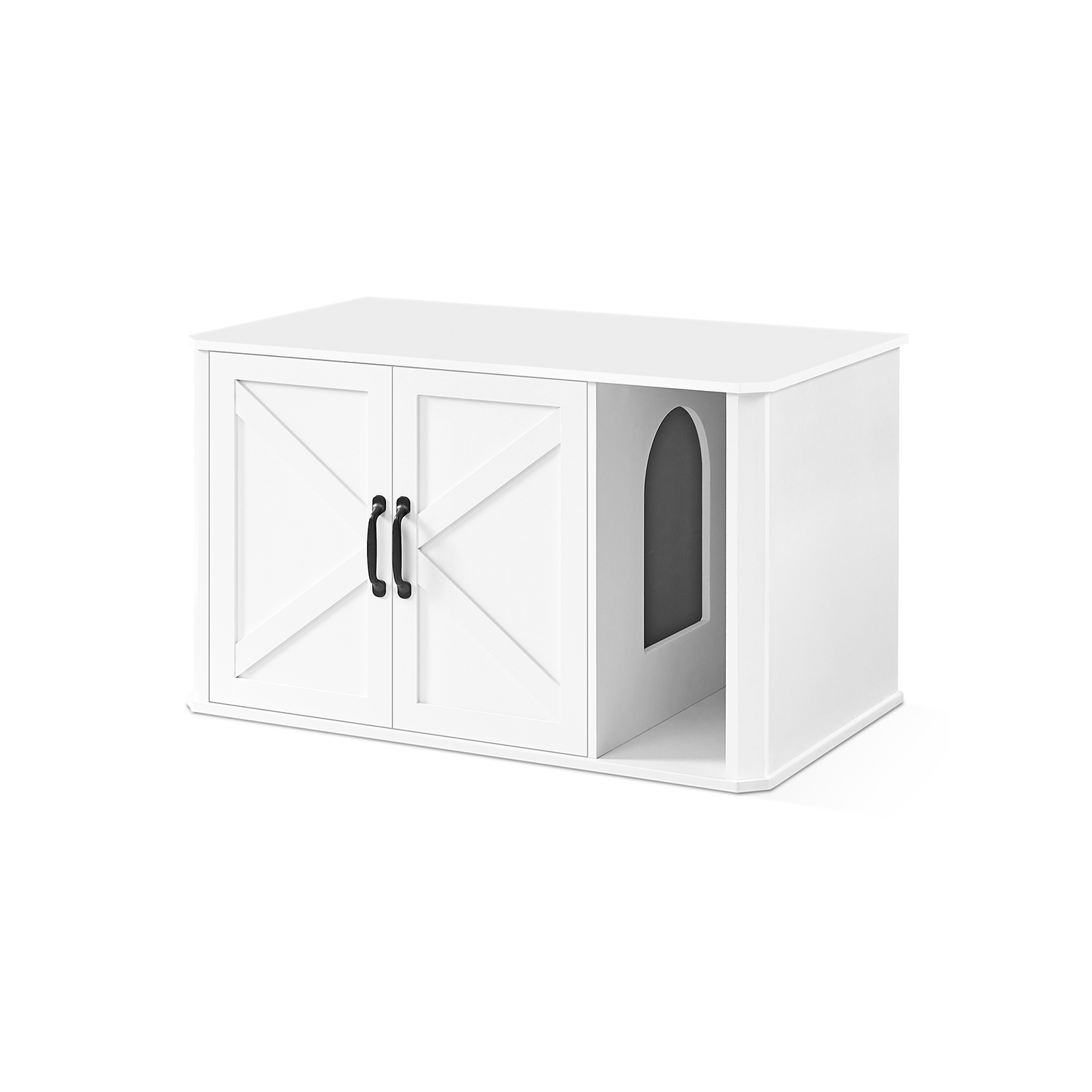 Kassimaja kahekordsete uste ja käepidemetega, pilvevalge