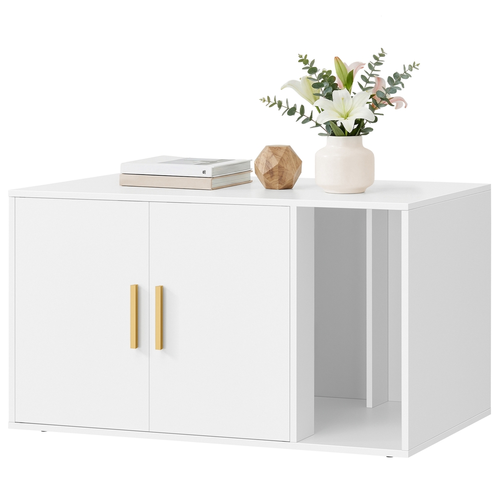 Kassimaja eemaldatava vaheseinaga, 80 x 50 x 45 cm, valge