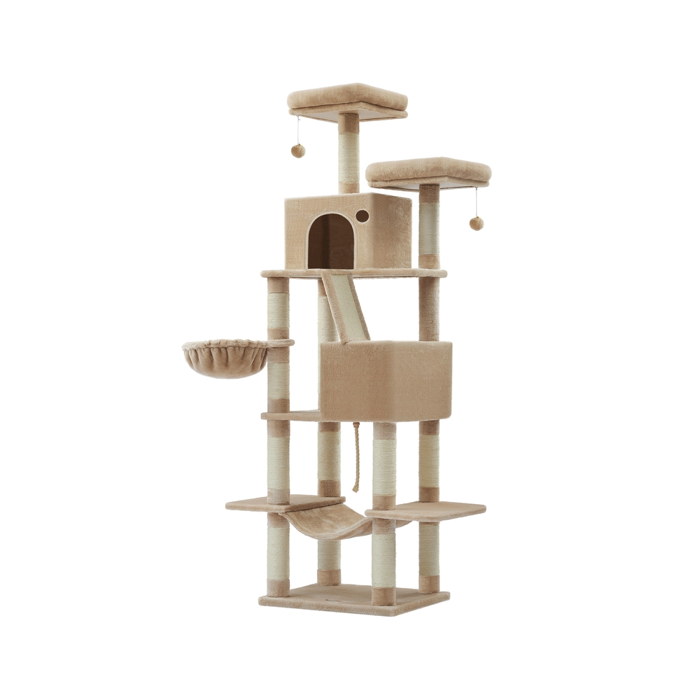 Kassipuu 60 x 50 x 206 cm XXL suurtele kassidele pruun