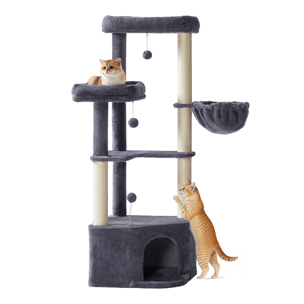 Kassipuu, kassipost, kassi kraapimispost plush-pallidega