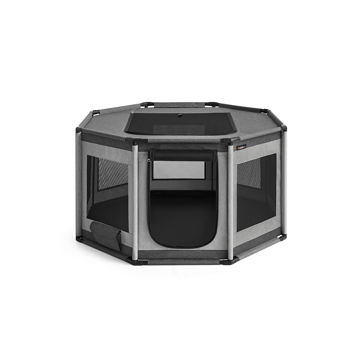Koerapuur suurus M, Oxford kangas kaheksanurkne, 72 x 72 x 43 cm, raam PVC torudest, hingav võrk, küljetaskuga