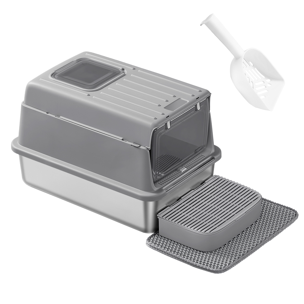 Feandrea roostevabast terasest kassiliivkast, kassi tualett kaanega, kühvel