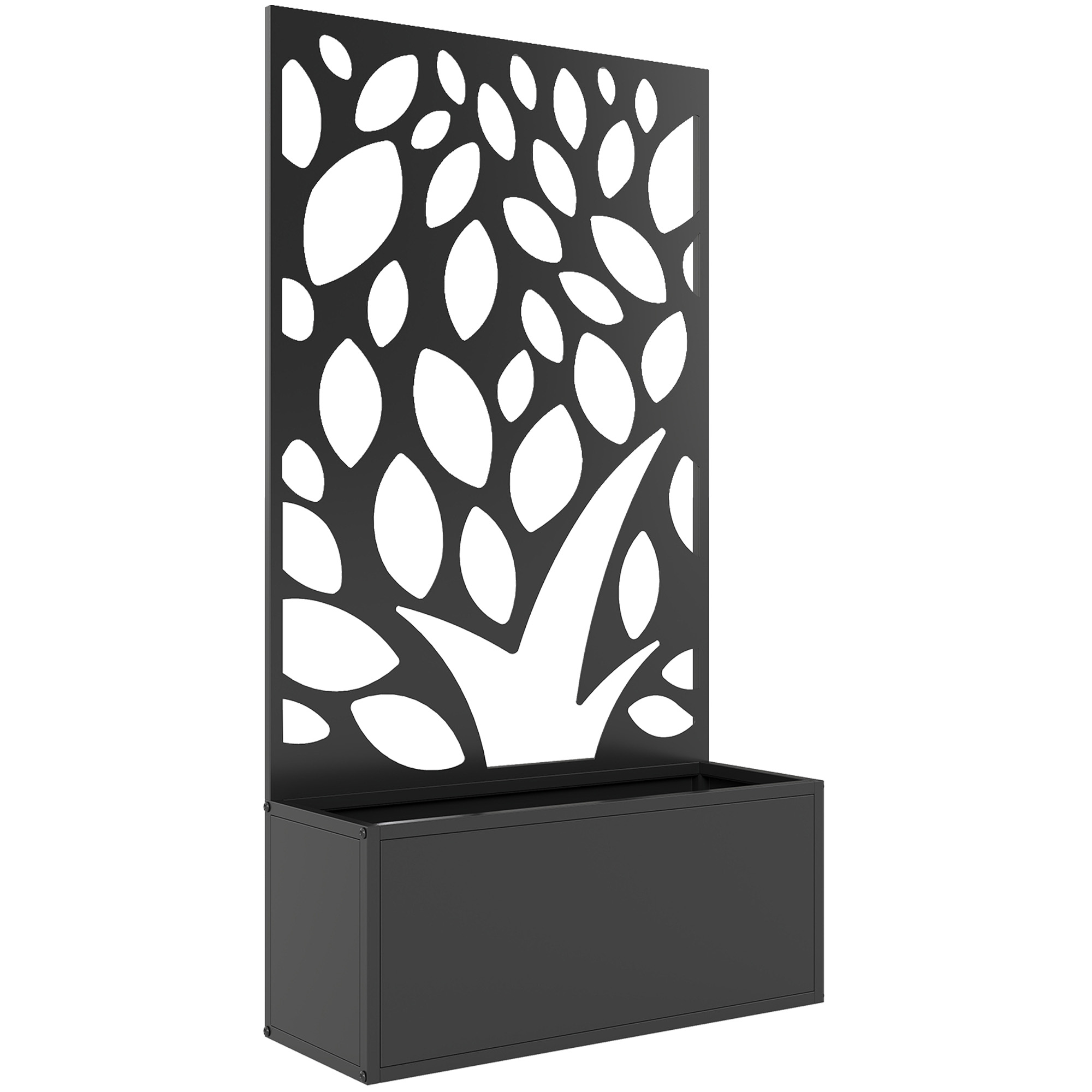 Metallist kõrgpeenar võrega, seinale kinnitatav või eraldiseisev, lillekast privaatsust tagava vaheseinaga