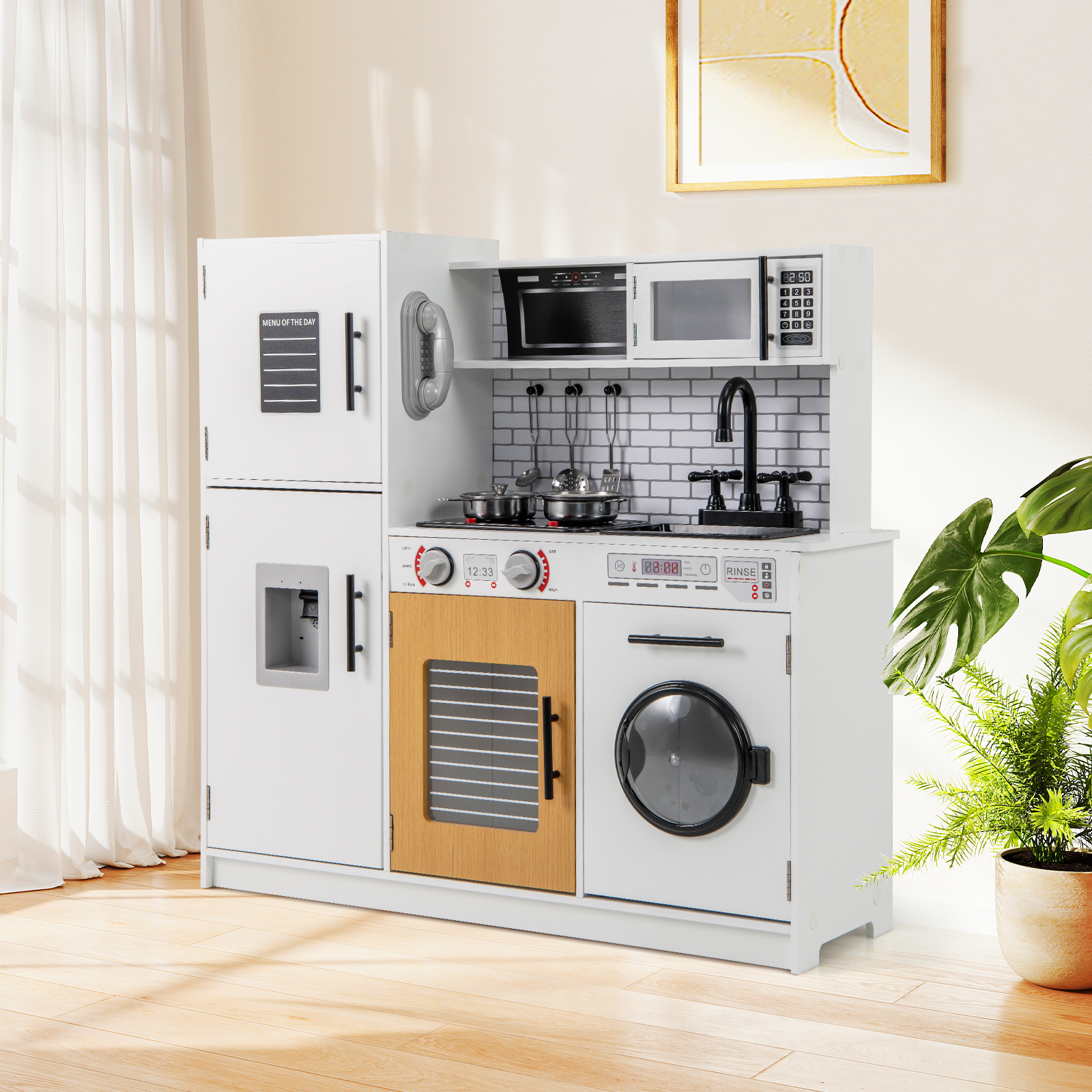 Laste köök koos tarvikutega mänguköögi mänguasjade komplekt koos ahjuga