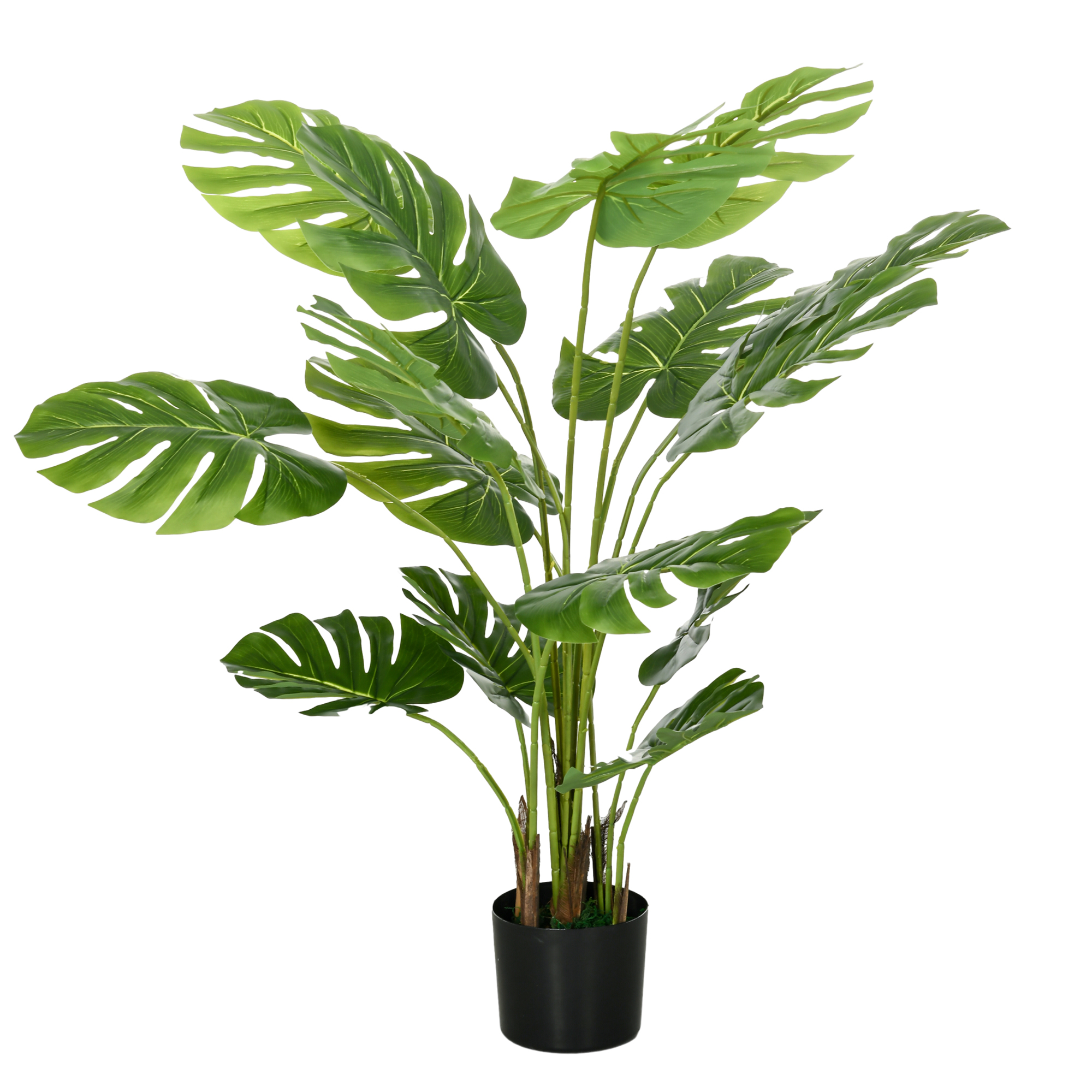 Kunstlik taim, realistlik Monstera Deliciosa, 1 pott ja tsemendimuld, 17,5 cm x 17,5 cm x 120 cm, roheline