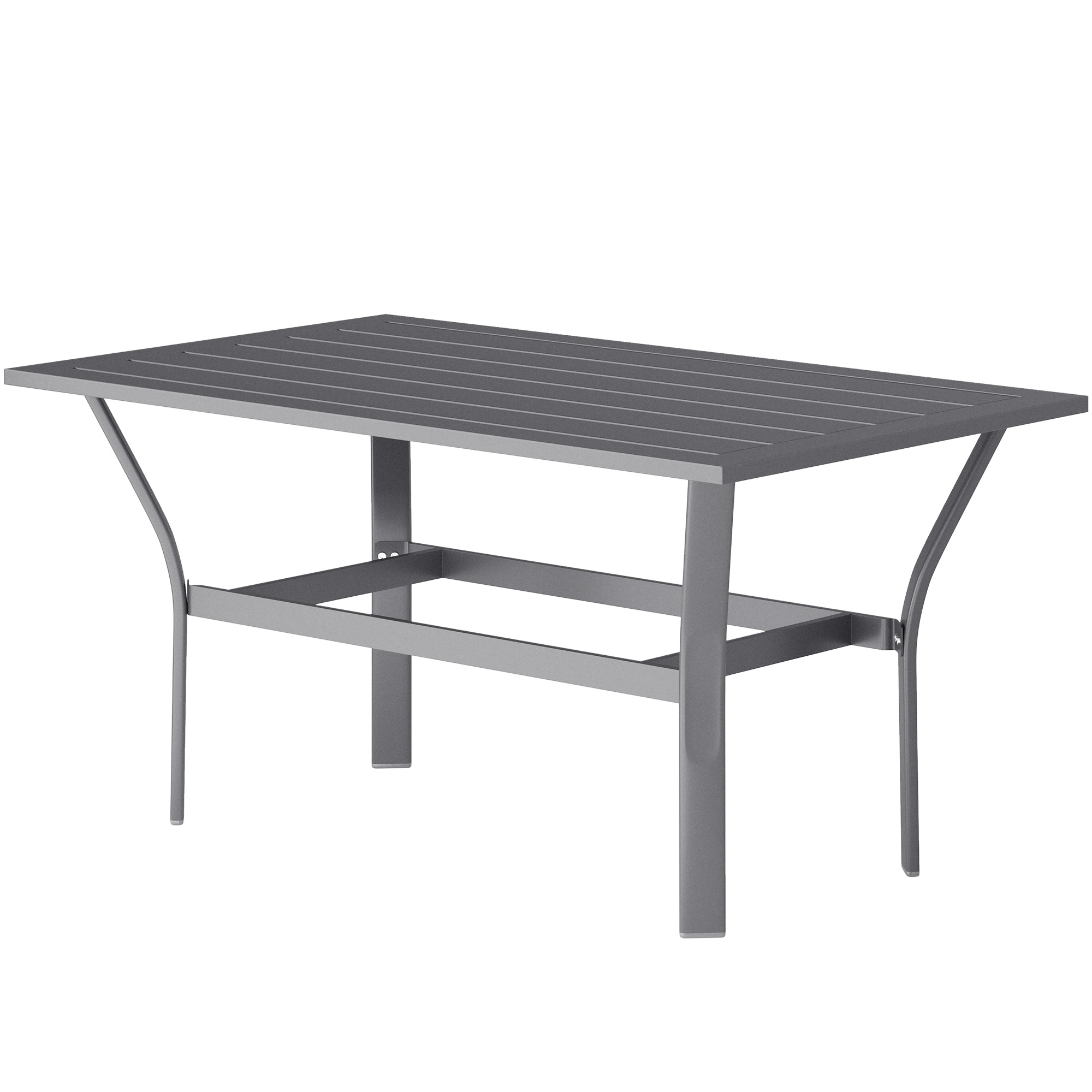 Metallist abilaud/rõdulaud liistudega disainiga, ilmastikukindel, kohvilaud/aialaud, 91,5 x 55 x 45 cm, tumehall