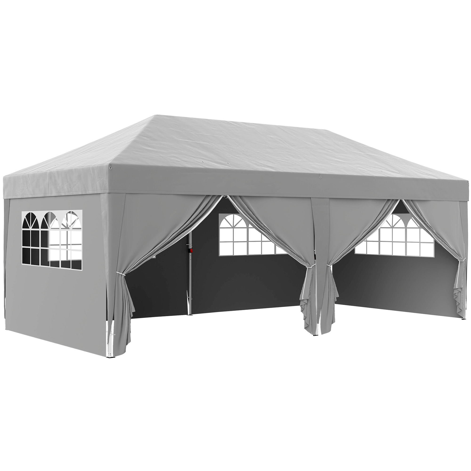 Paviljon u 6x3m, vastupidav, talvekindel kokkupandav paviljon akna, lukuga ukse, külgpaneelide ja UV-kaitsega