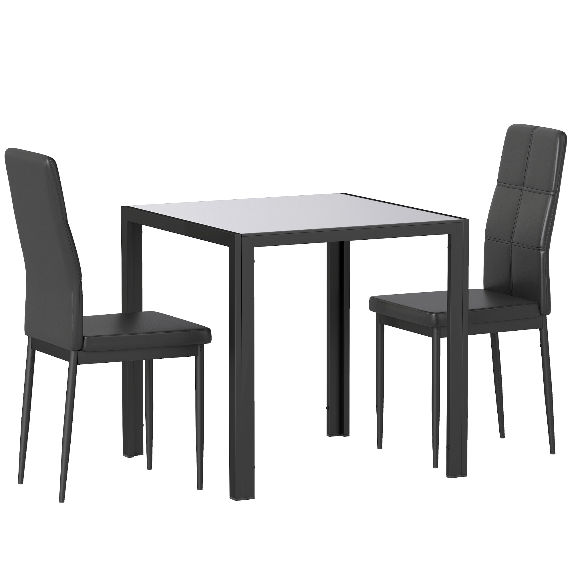 Söögilauakomplekt, söögilaud 2 tooliga, ruumisäästlik söögitoakomplekt, istumisrühm, must