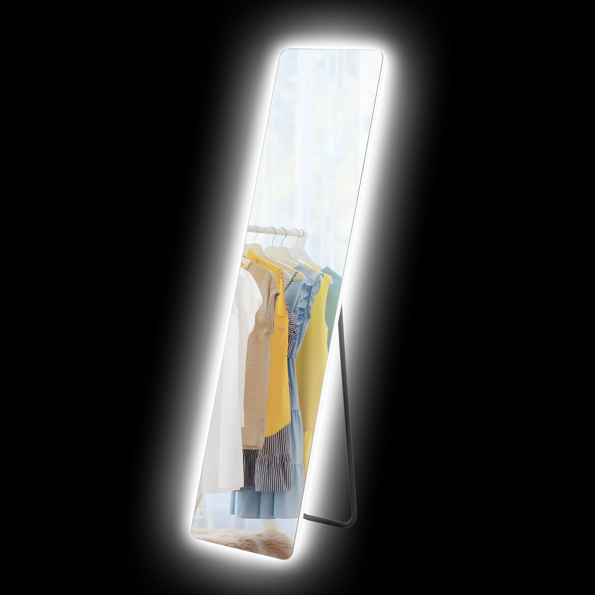 HOMCOM LED täispikk peegel, puutetundliku juhtimisega, hämardatav, raamita, 40 x 150 cm