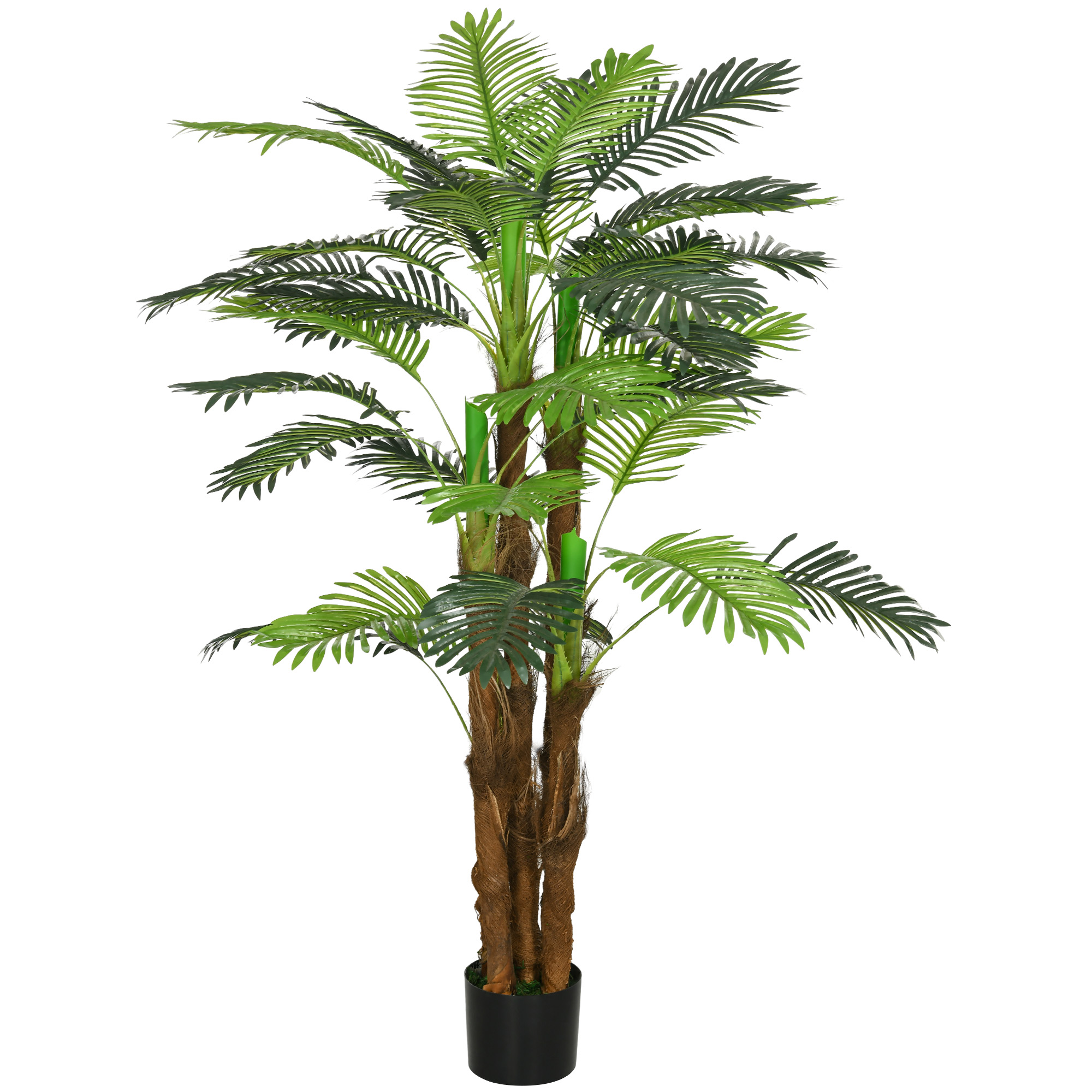 Kunstpalm, 1,6 m, realistlikud oksad, dekoratiivtaim, plastik, potiga, pruun+roheline