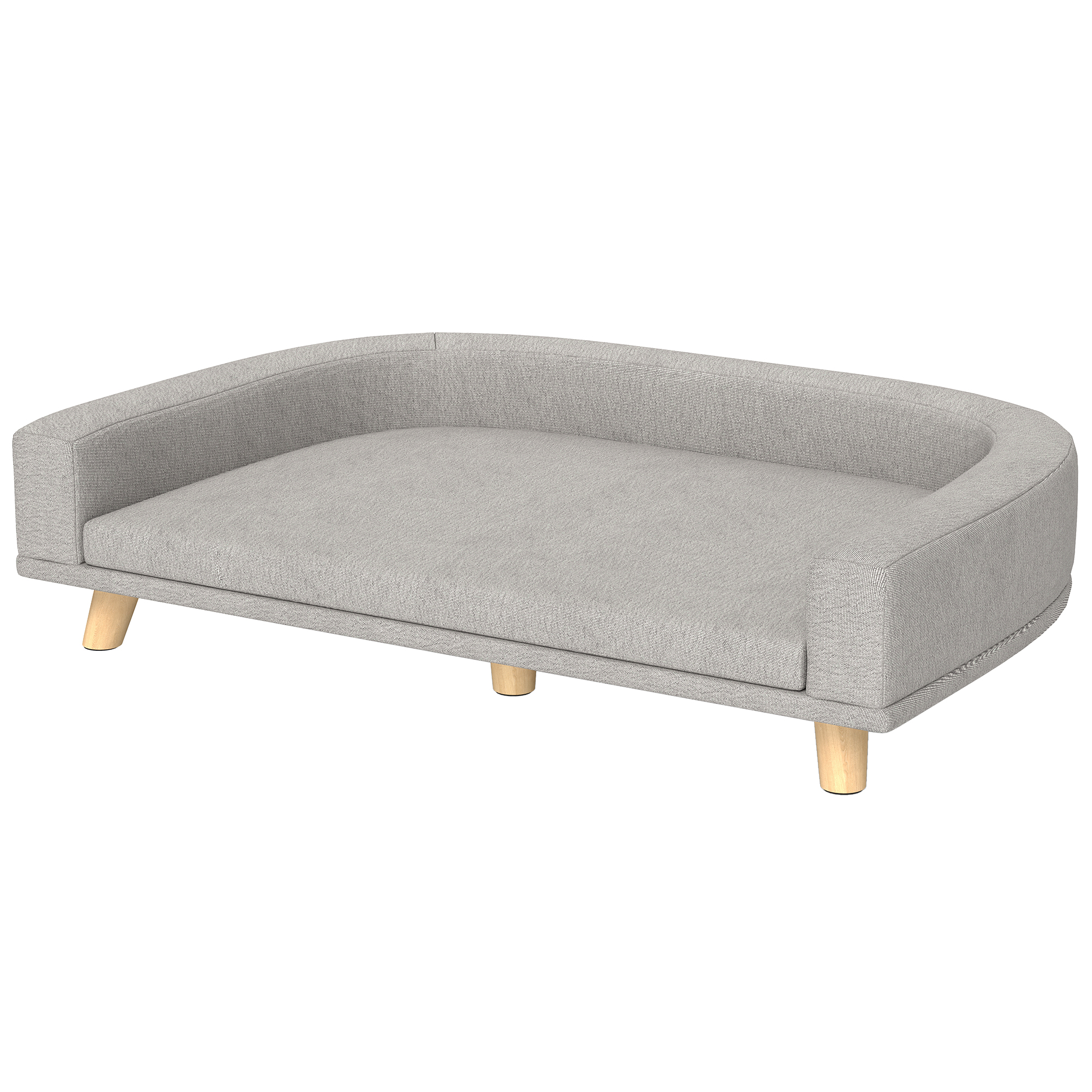 Koeradiivan suurtele koertele kuni 30 kg, polsterdatud, männipuidust jalad, 98 x 67 x 25 cm, hall