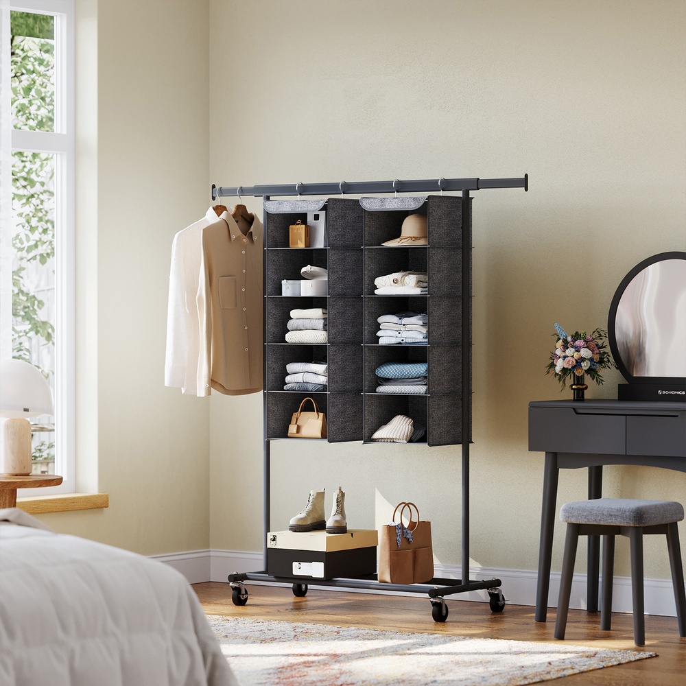 Riidekappide korraldaja komplekt (2 tk), rippriiul, rippuv hoiuruum