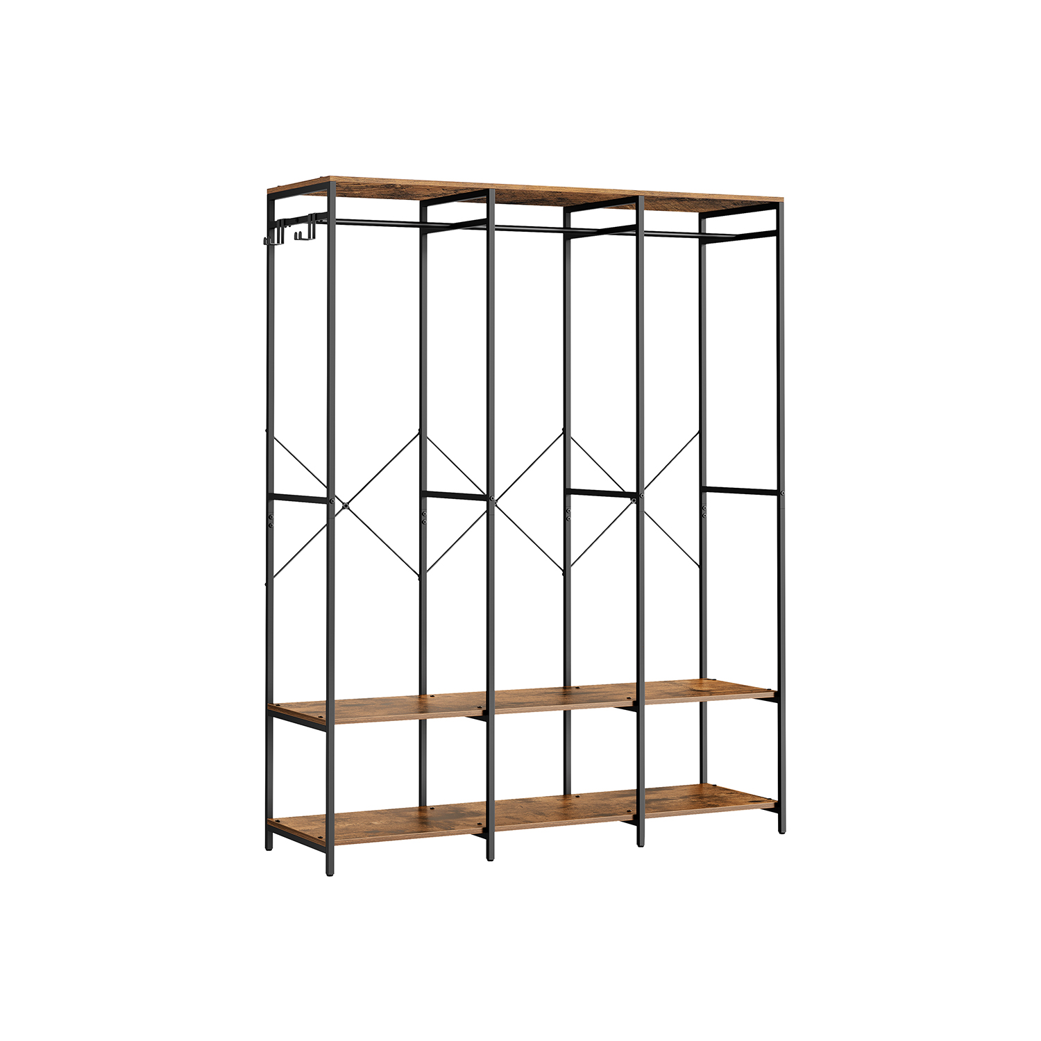 Avatud riidekapi eemaldatavad konksud vintage pruunid