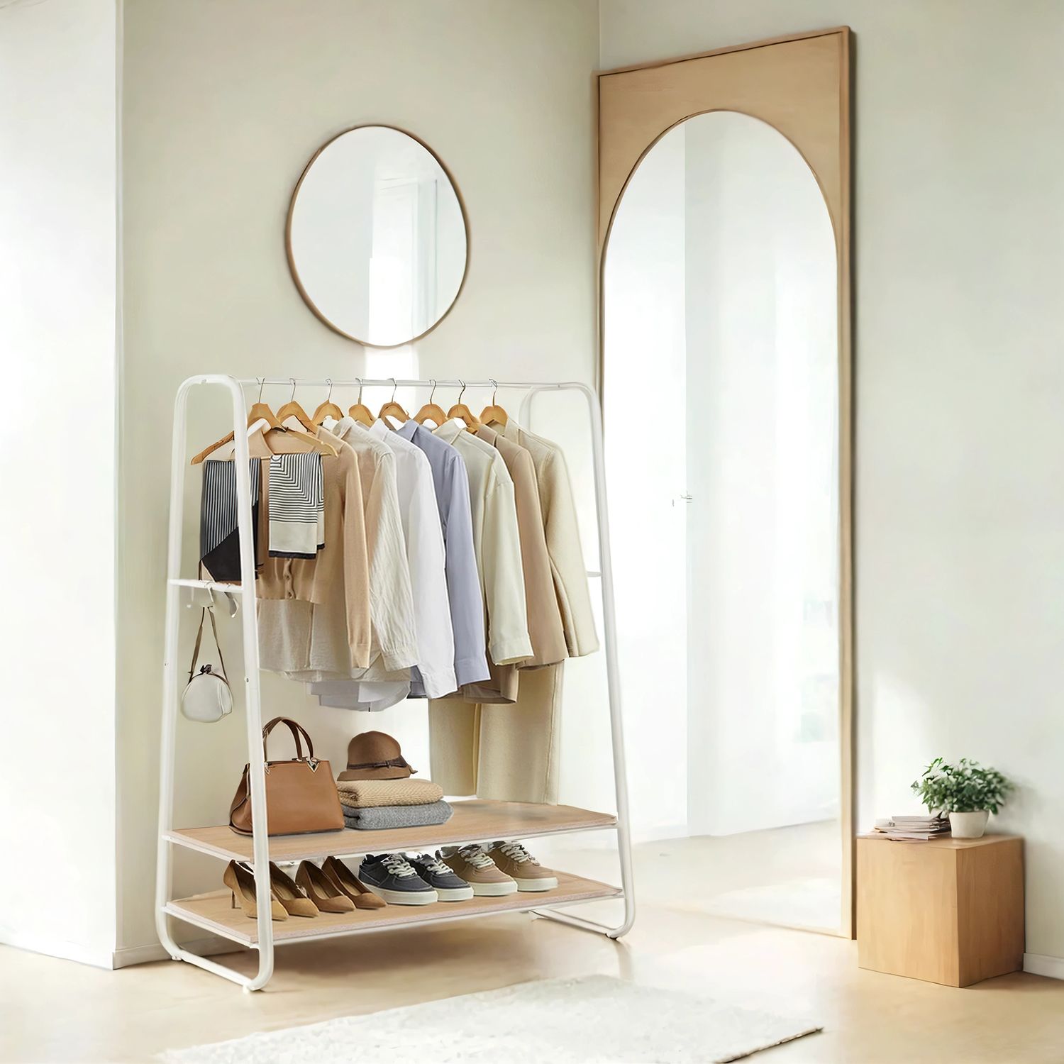 Riidepuu riiul, riidekapi riiul, 2 riiulit