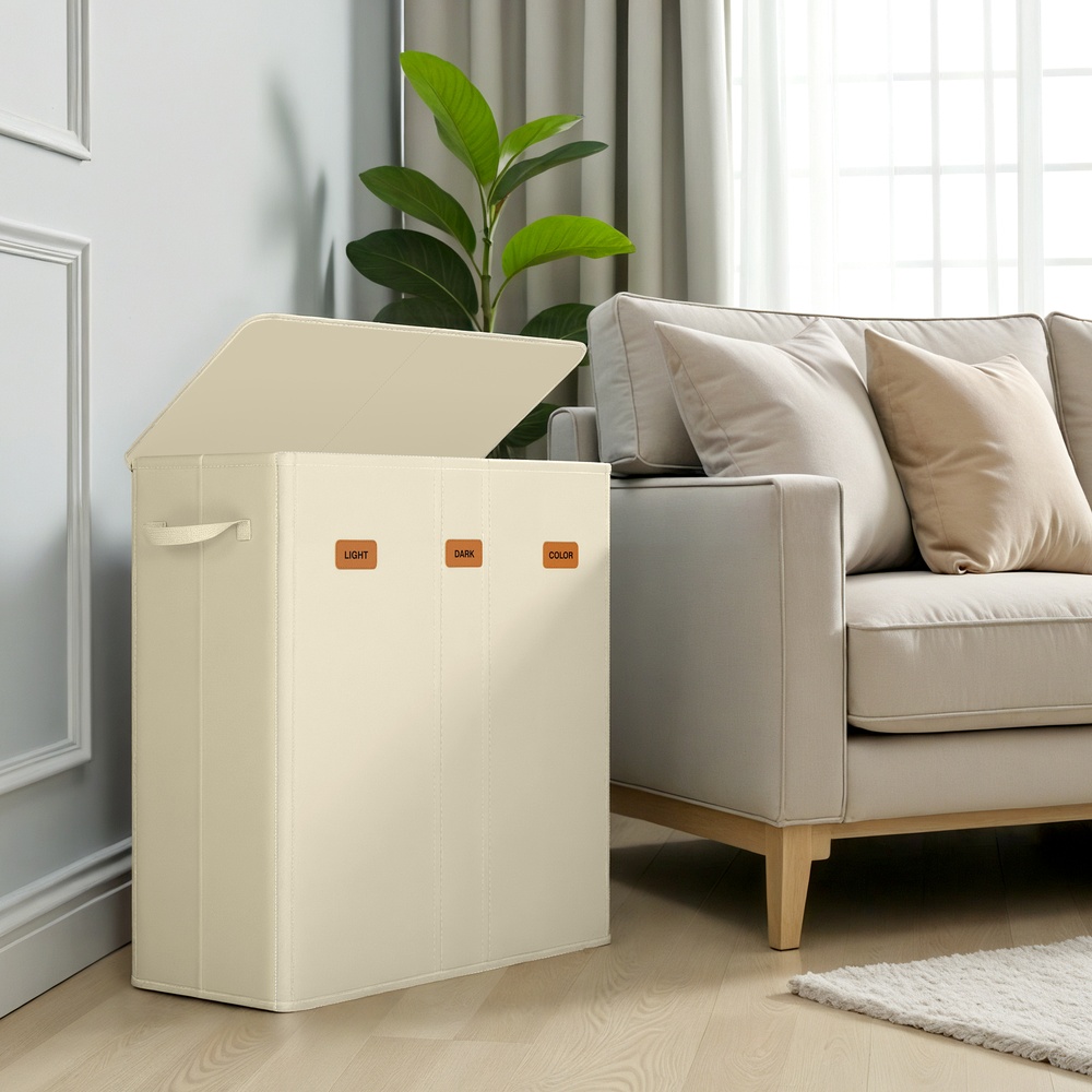 Pesukorv 3 sektsiooniga, 160 L, kaanega