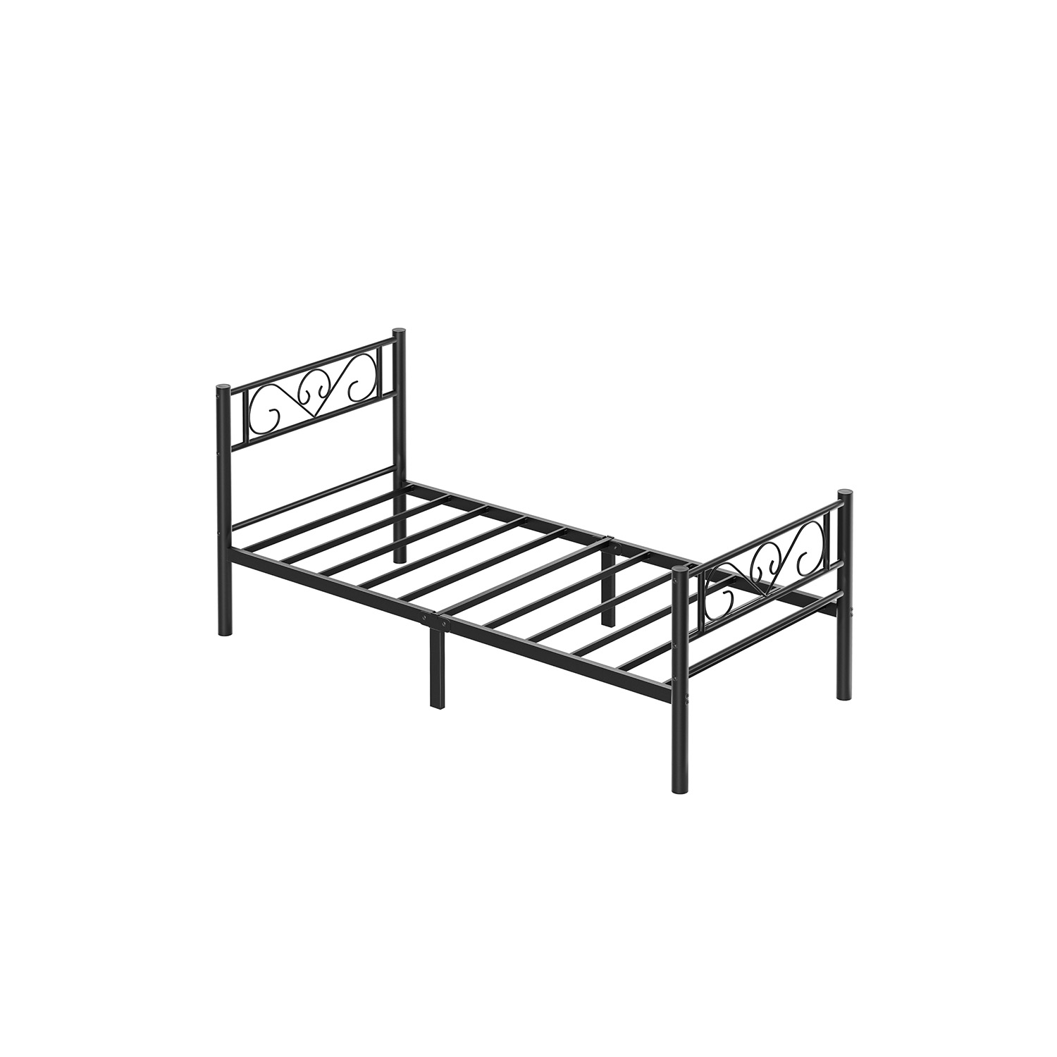 Metallist voodiraam, 90 x 190 cm, must