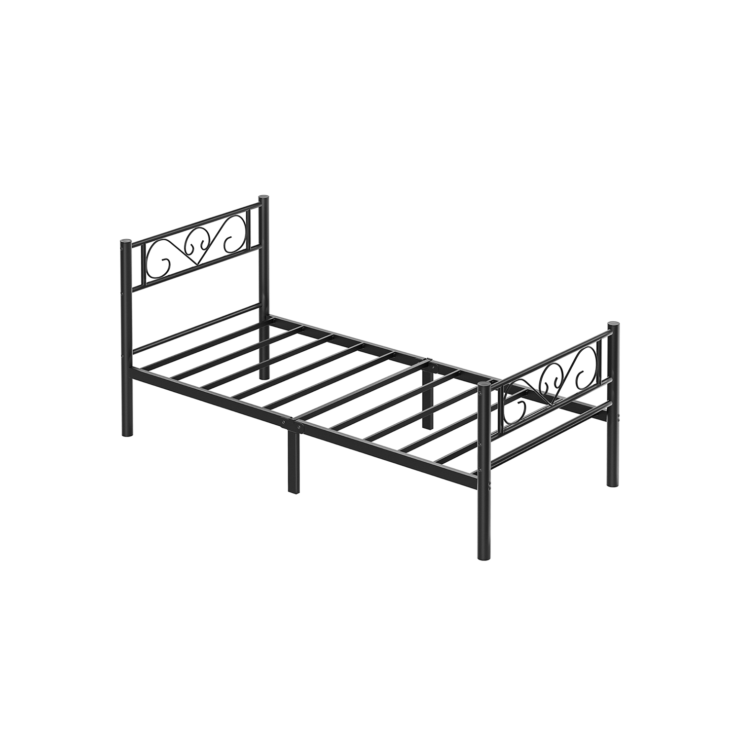 Metallist voodiraam 90 x 200 cm, must