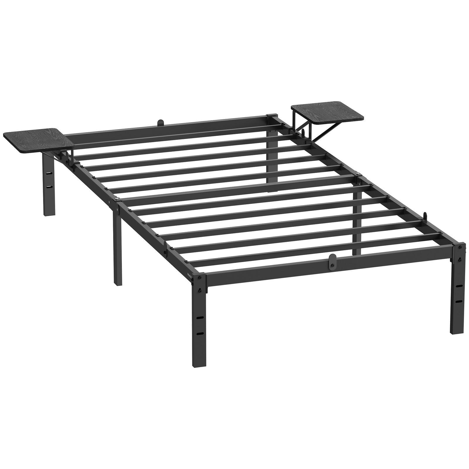 Kahekohalise voodi raam, metallist voodiraam koos hoiustamisriiulitega, sobib 140 x 190 cm madratsile