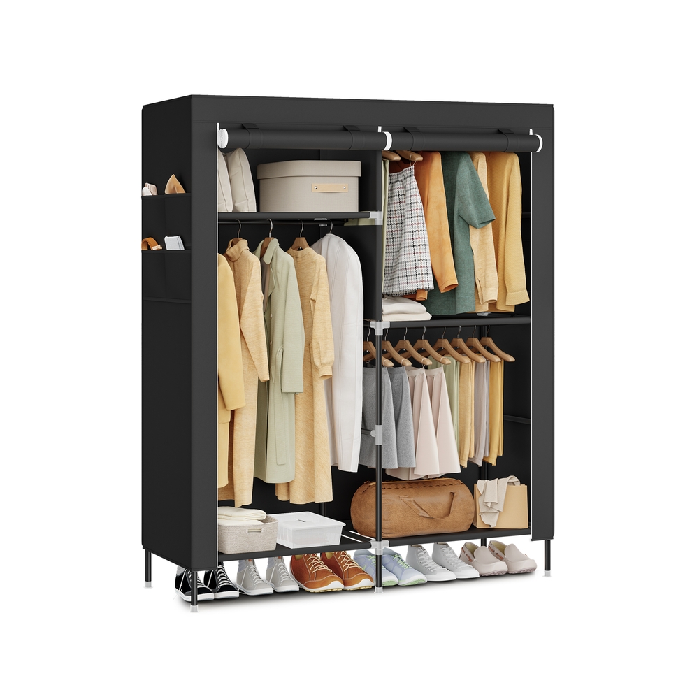 Kangast riidekapp riidepuutoru ja praktiliste riiulitega