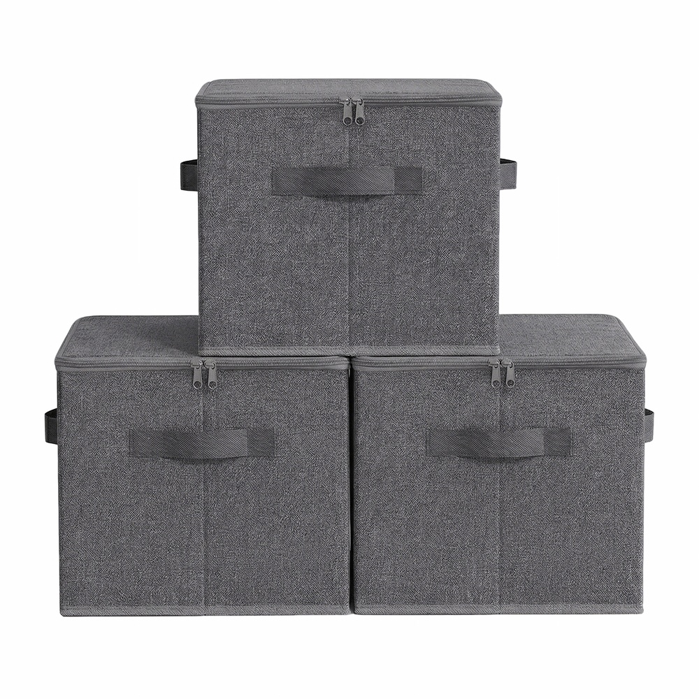 Kokkupandavad hoiukarbid kaante ja käepidemetega, 6 tk komplekt, riidekorvid