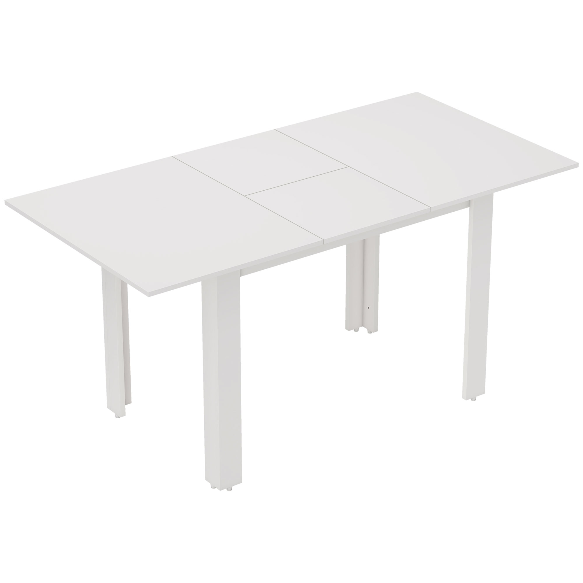 Pikendatav söögilaud, 120-160 x 70 cm, reguleeritava suurusega köögilaud 4-6 inimesele, MDF, kõrgläikega valge