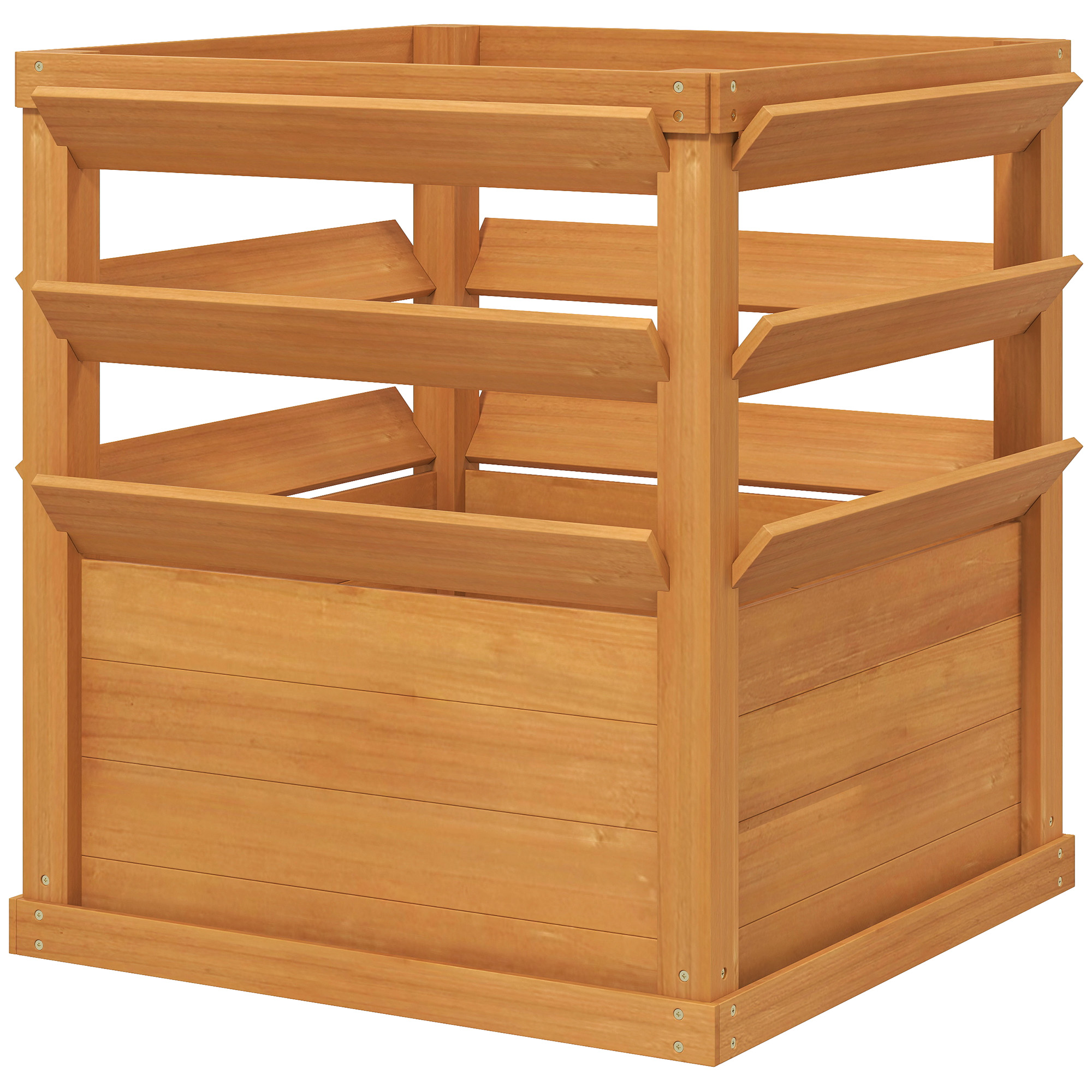 Kõrgpeenra lillepott võrega, espaljee lillepott, lillekast, puit, 65 x 65 x 60 cm, karamellpruun