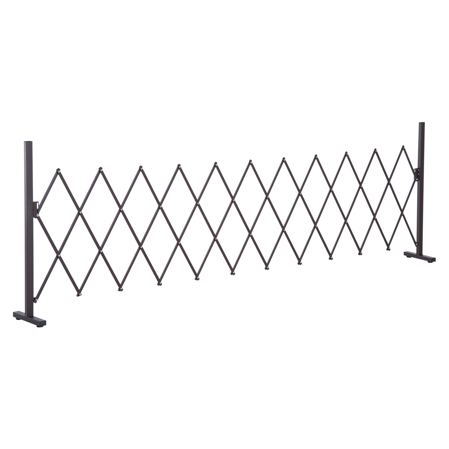 Käärivõre tõkkepuu, laiendatav 35-300 cm, ideaalne aeda, alumiinium, pruun, H103,5 cm| Aosom