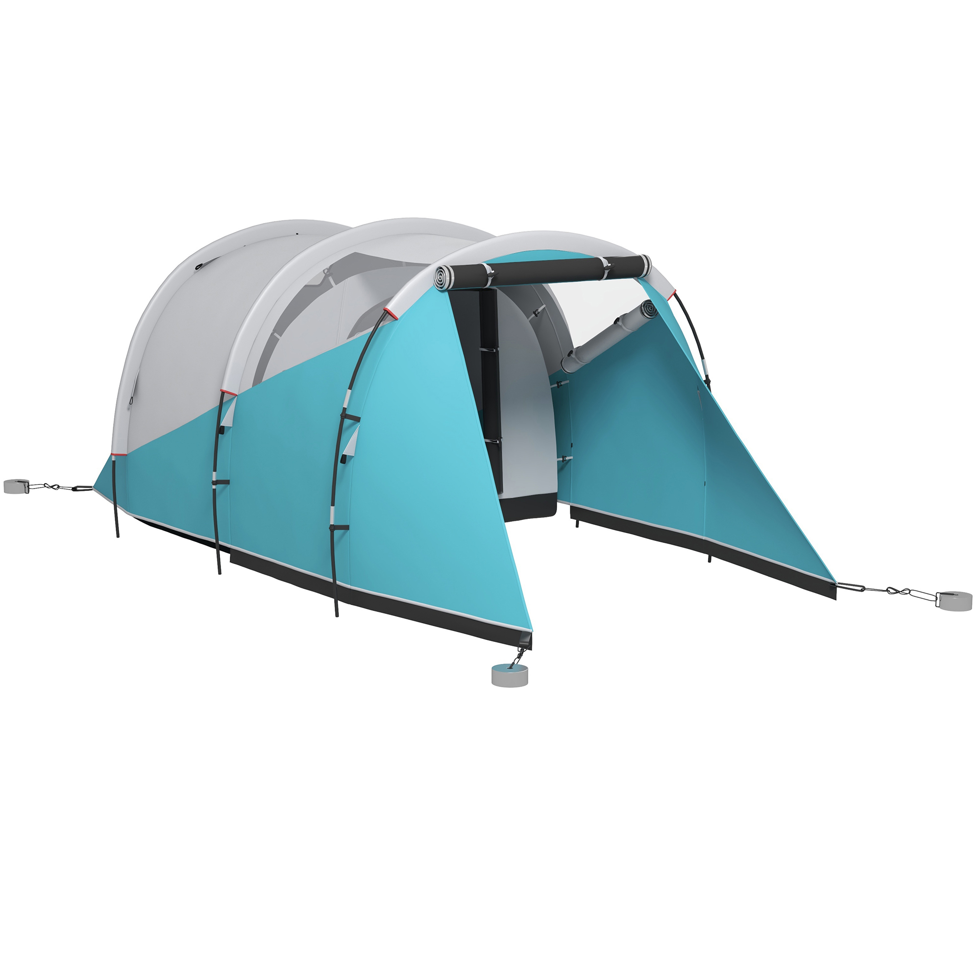Telk 3 inimesele, eraldi elu- ja magamisalad, 460P x 260L x 190K cm, sinine