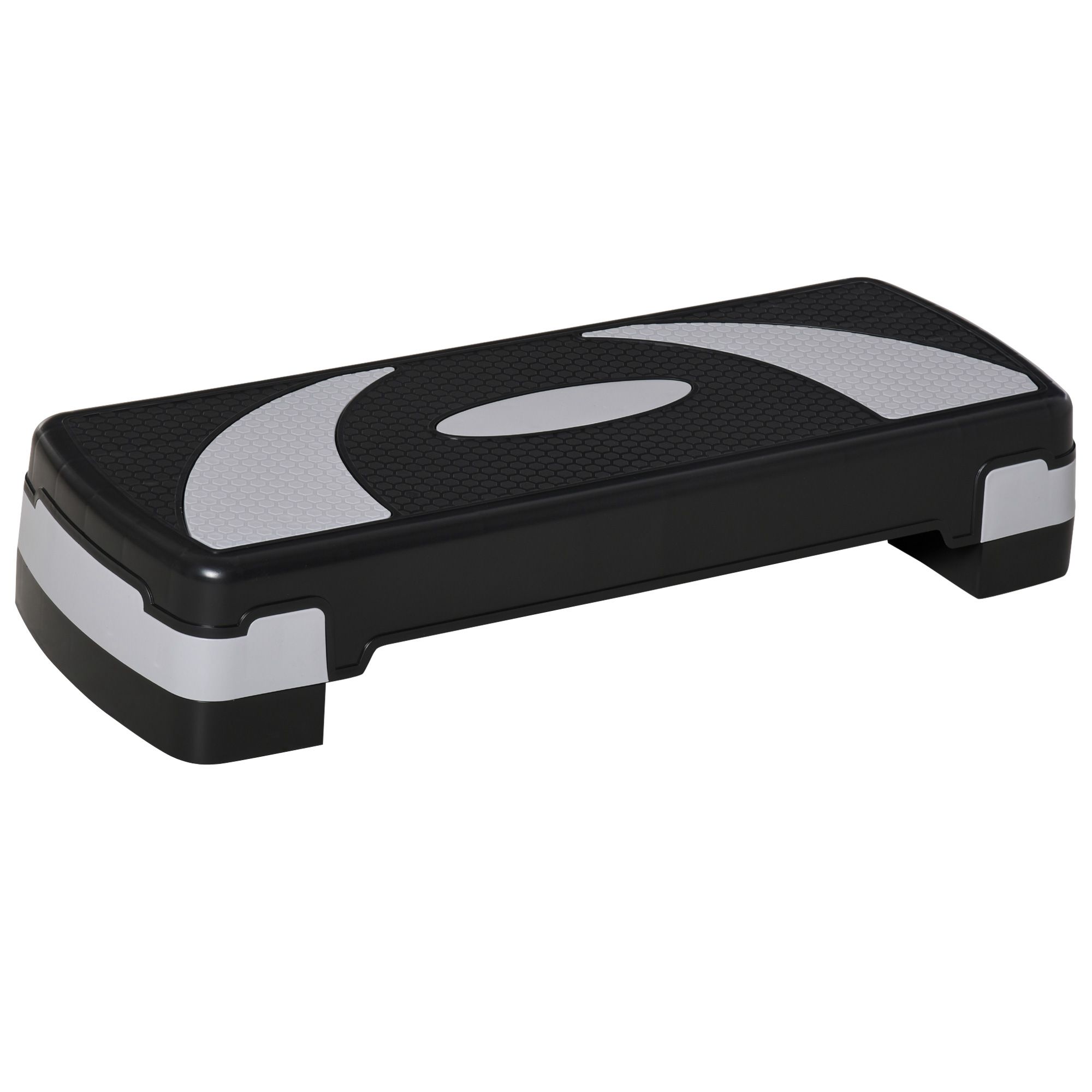 Aeroobne stepper, 3 kõrguse reguleerimise võimalusega, 80 x 31 x 20 cm, must ja hall