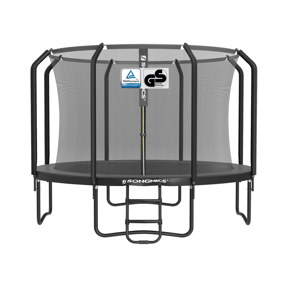 Batuut 305 cm läbimõõduga turvavõrgu ja redeliga, must