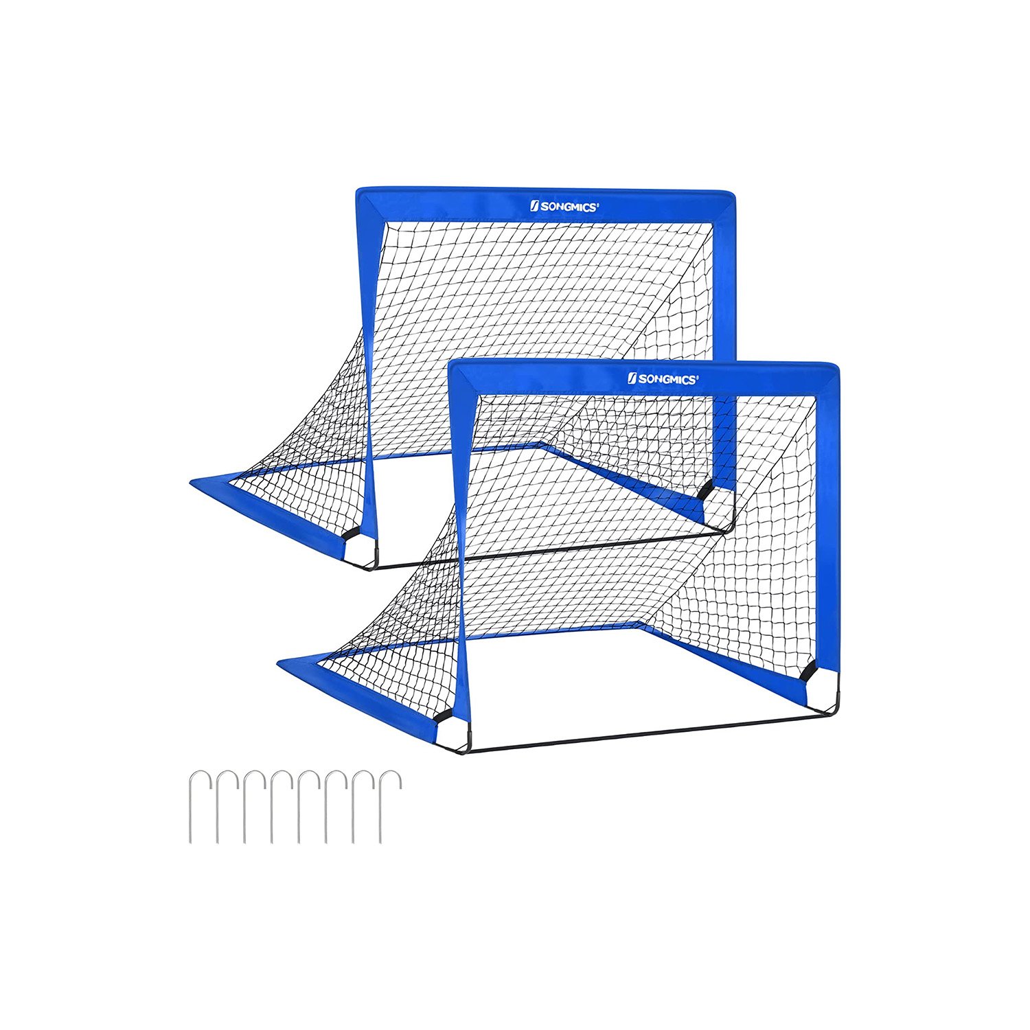 Jalgpallivärava laste komplekt, 2 pop-up sinine