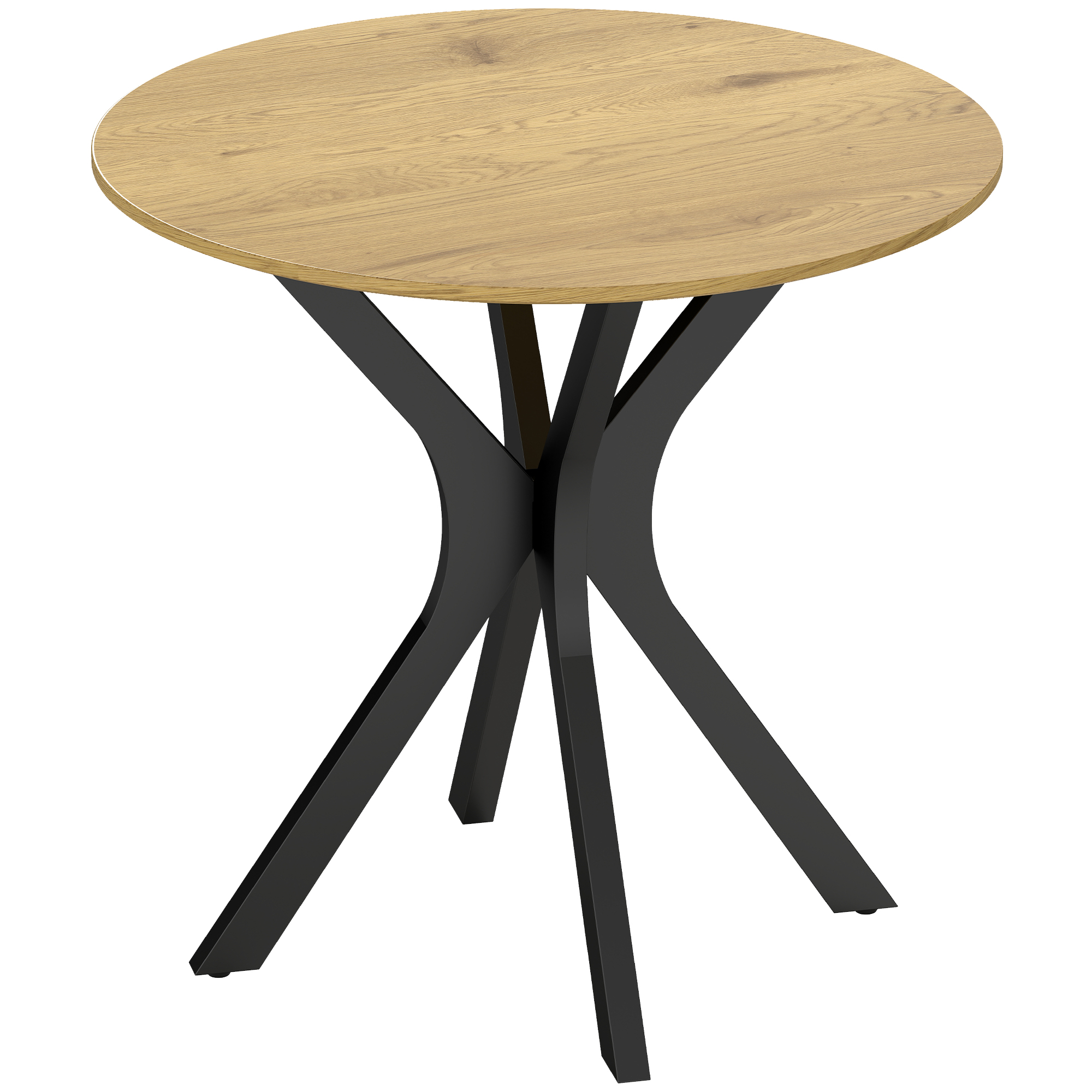 HOMCOM söögilaud köögilaud ümmargune laud, modernne disain, 78 cm x 78 cm x 75 cm, naturaalne puit