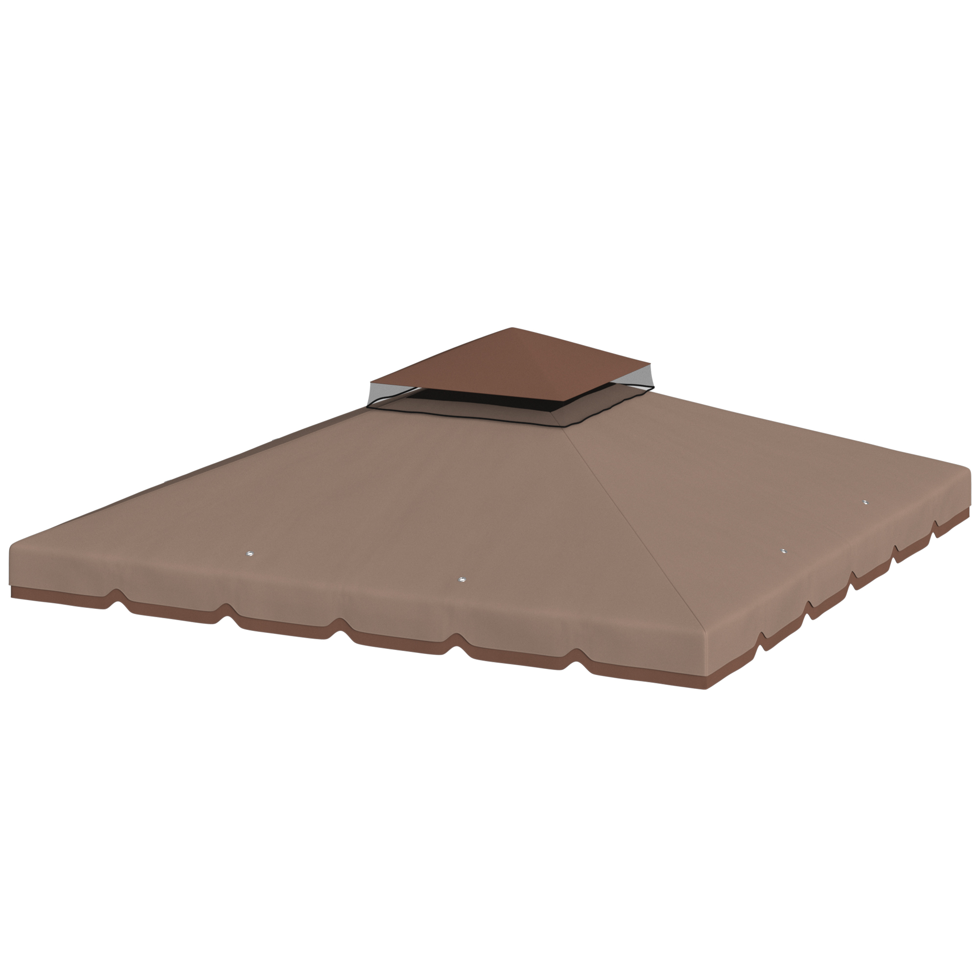 Vahetuskatus 3x3m vaatetornile, vetthülgav, topeltkatusega vaatetorni katus drenaažiaukudega, khaki värvi