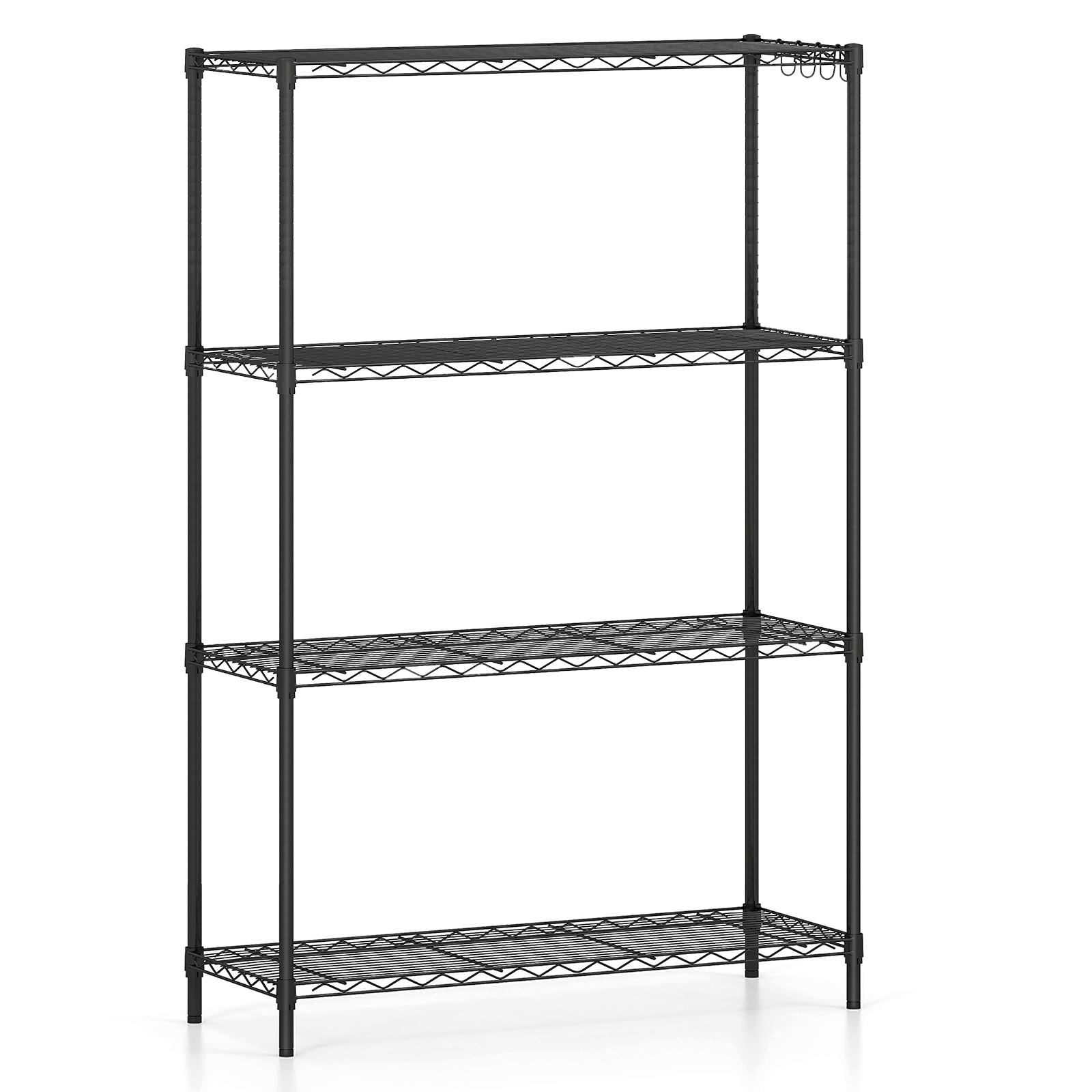 4-tasandiline hoiuriiul, vastupidavad reguleeritavad riiulid V-kujulise traatvõrguga, hoiuruum kööki, garaaži, elutuppa