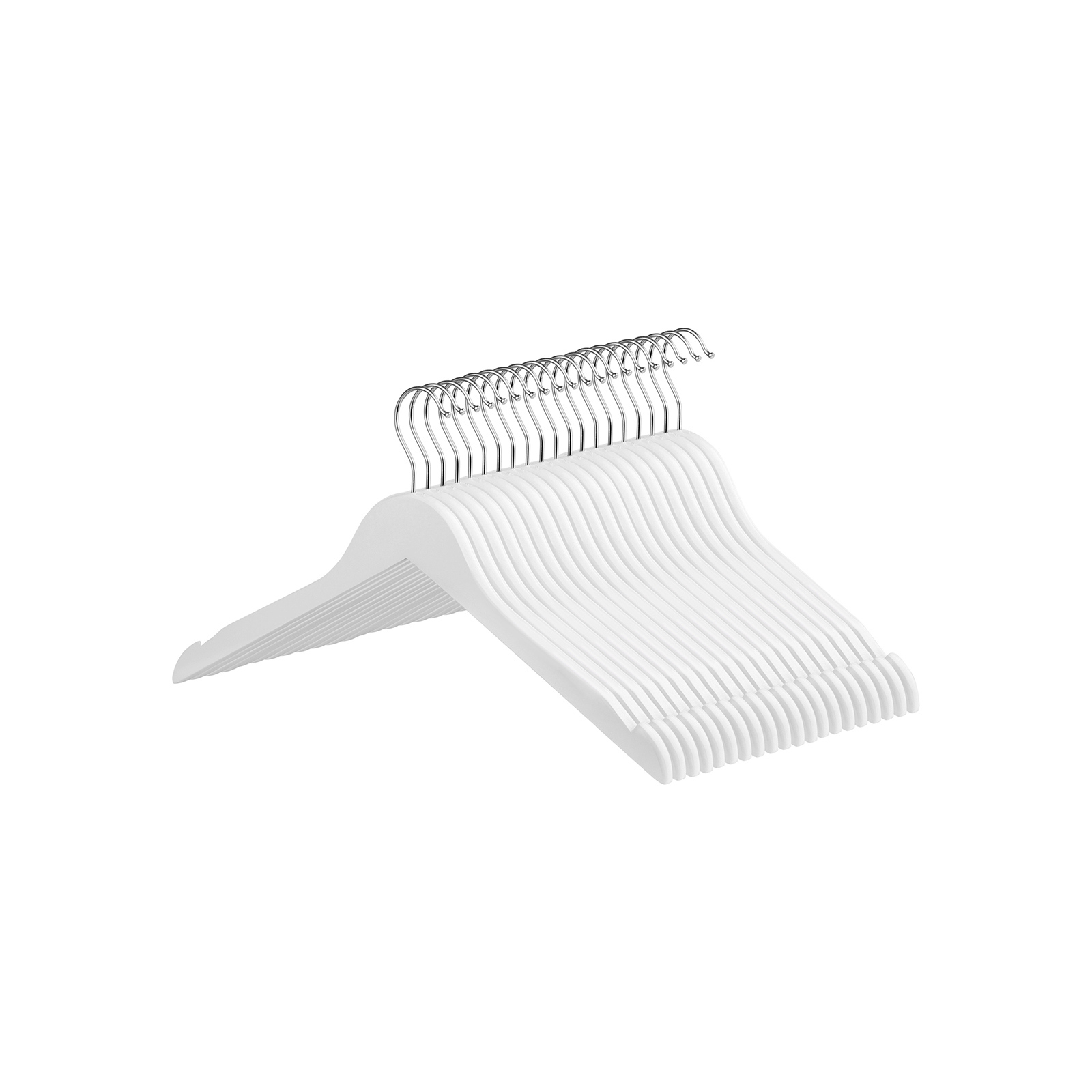 Lihtsad riidepuud 20 tükki valged