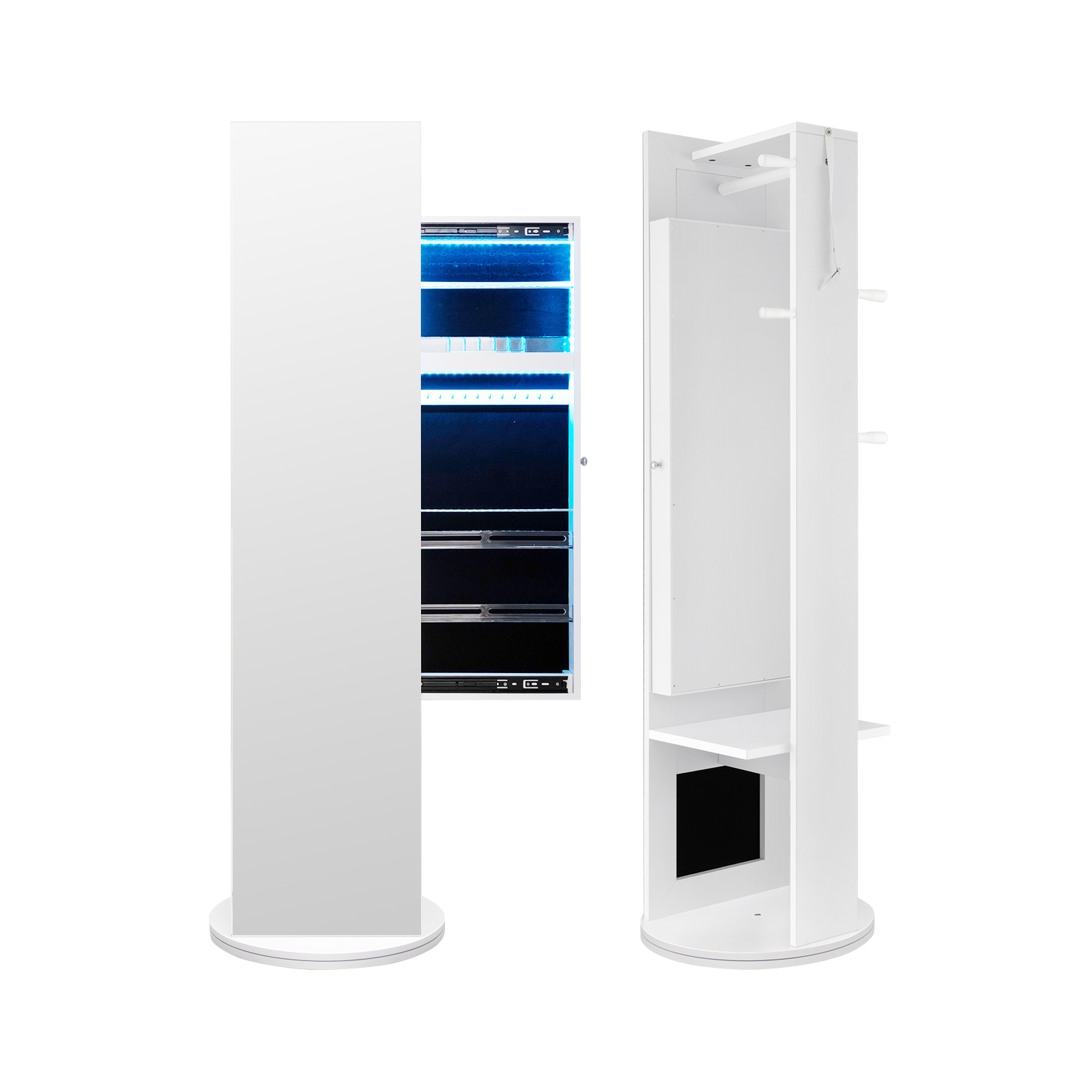 360° pöörlev peegliga ehtekapp