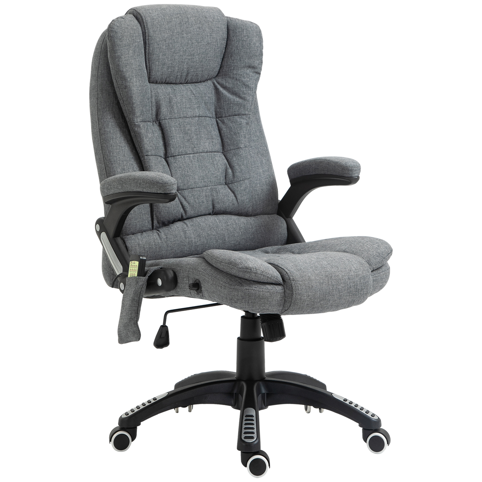 Kontoritool-massaažitool soojendusfunktsiooniga, ergonoomiline juhitool, kõrgusega reguleeritava pöördtool, mänguritool massaažiga, tumehall, 68 x 72 x 110–120 cm
