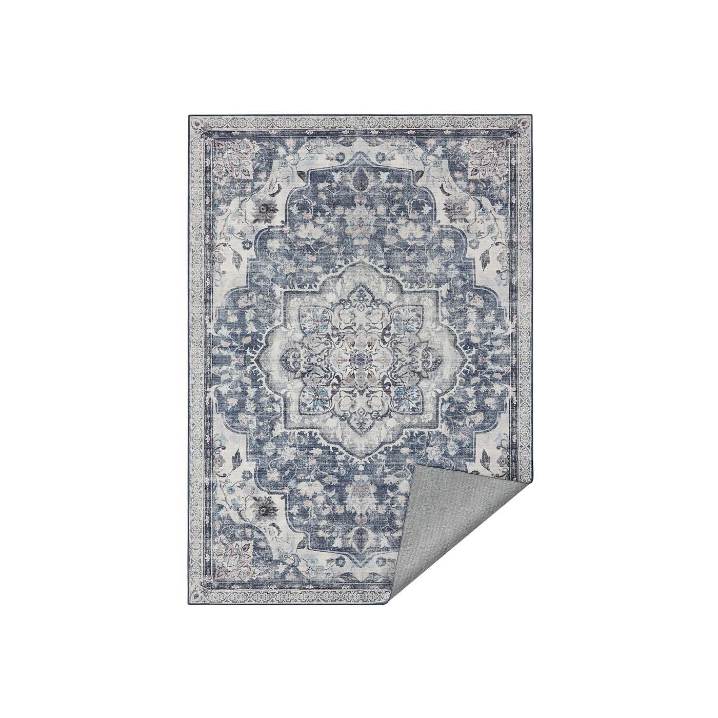 Vaip, vintage-stiilis (200 x 290 cm) tuvisinine hall