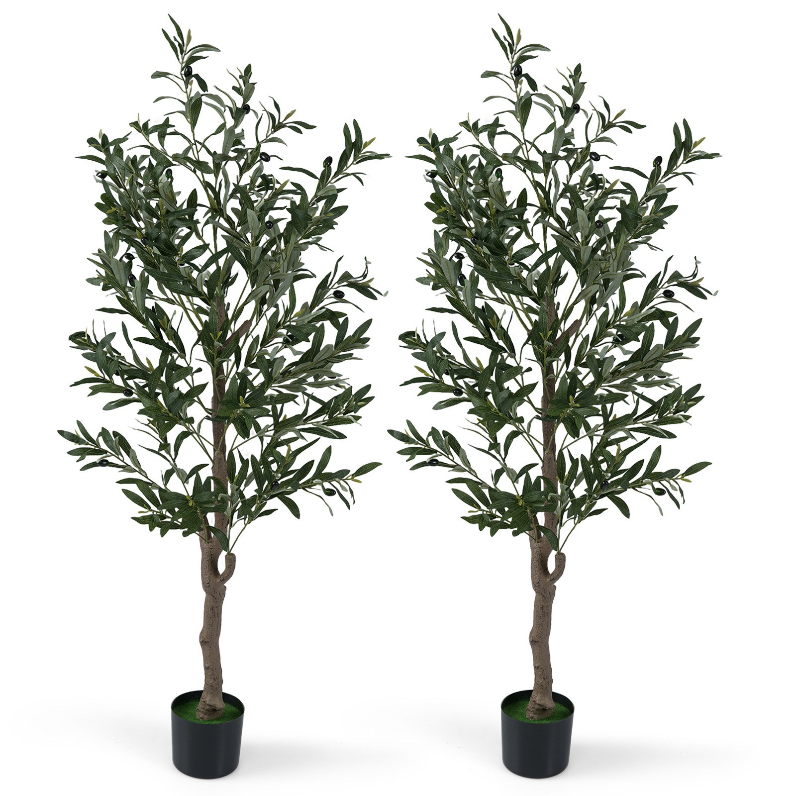 1.5m Kunstlik Oliivipuu 2tk Realistlike Viljadega