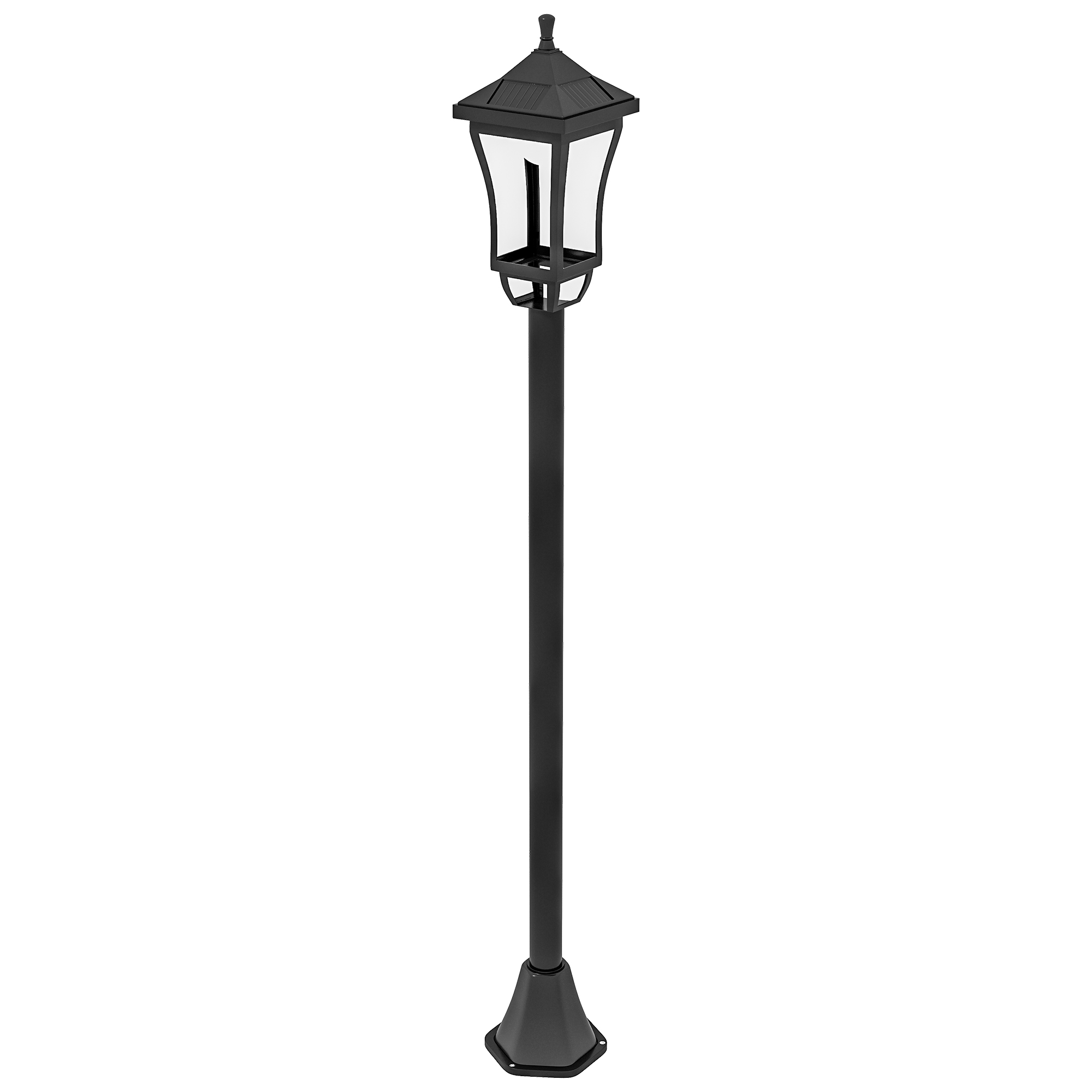 Päikeseenergial töötav aialatern 127 cm aialamp jaheda valge LED-valgusega, valgussensoriga, IP44 veekindel