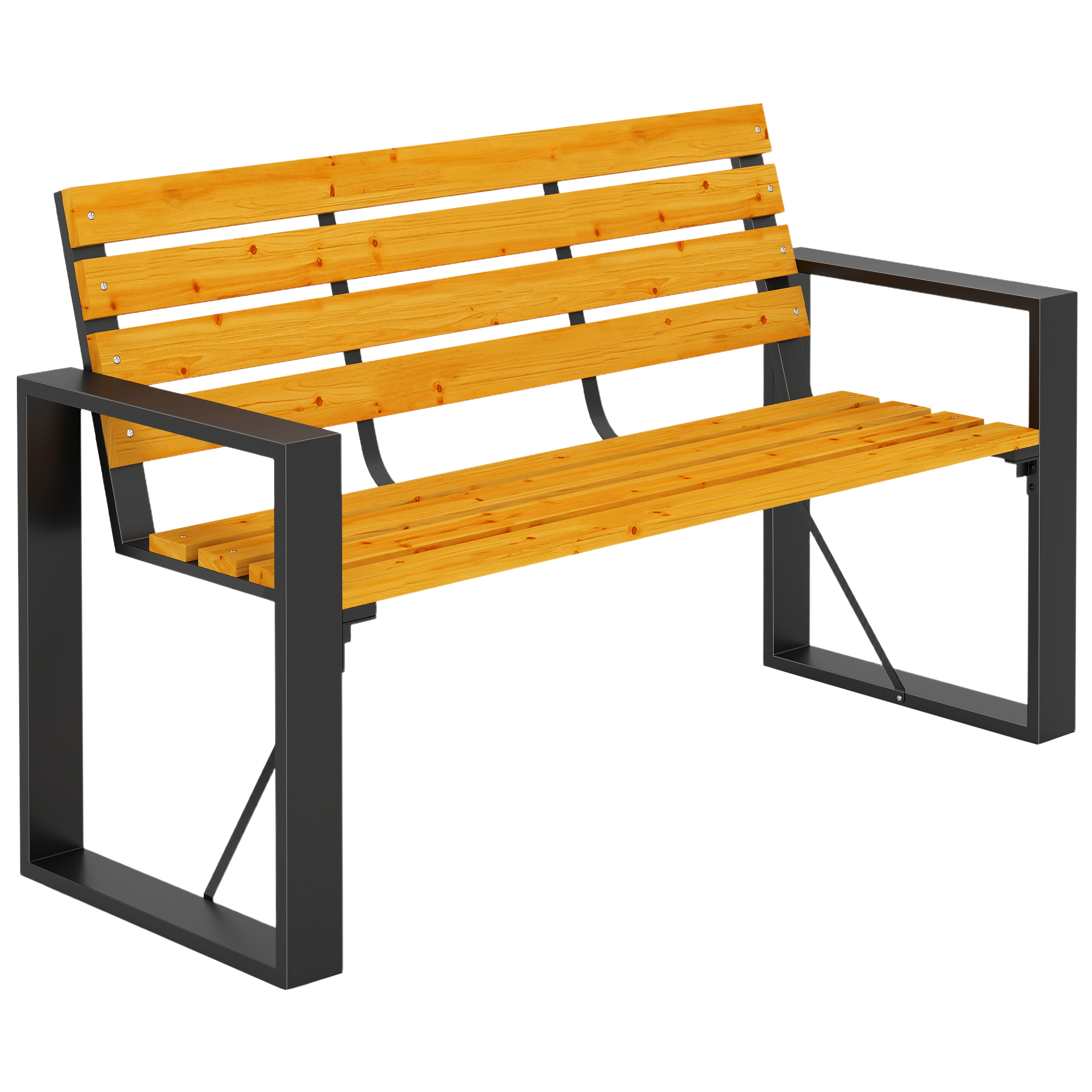 2-kohaline aiapink, ilmastikukindel puidust pink liistudest disaini ja käetugedega, puidust pink kuni 240 kg, naturaalne puit