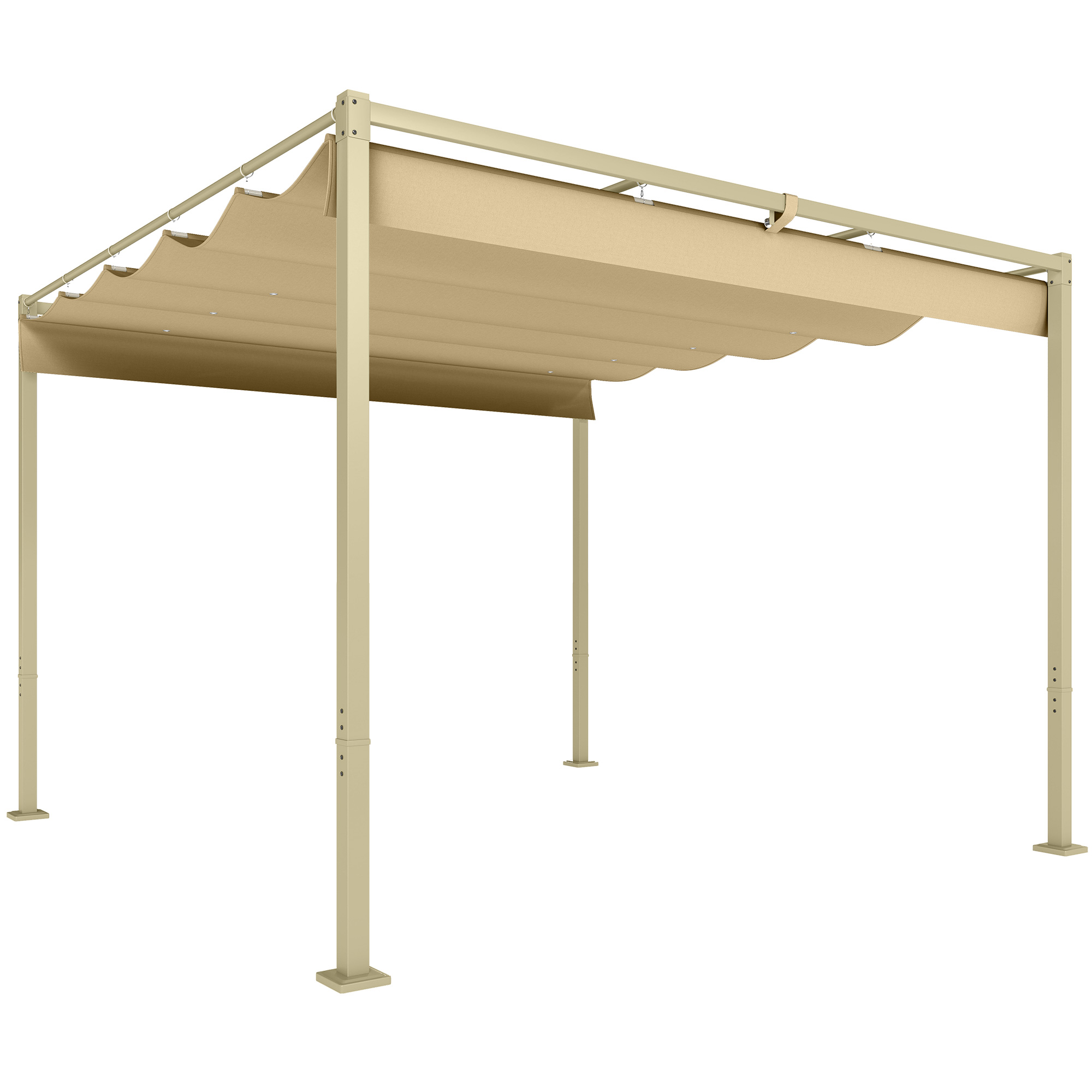 3 x 3 m aiaporgand allaklapitava katusega, paviljon, varikatus varju jaoks, UPF30+, khaki värvi